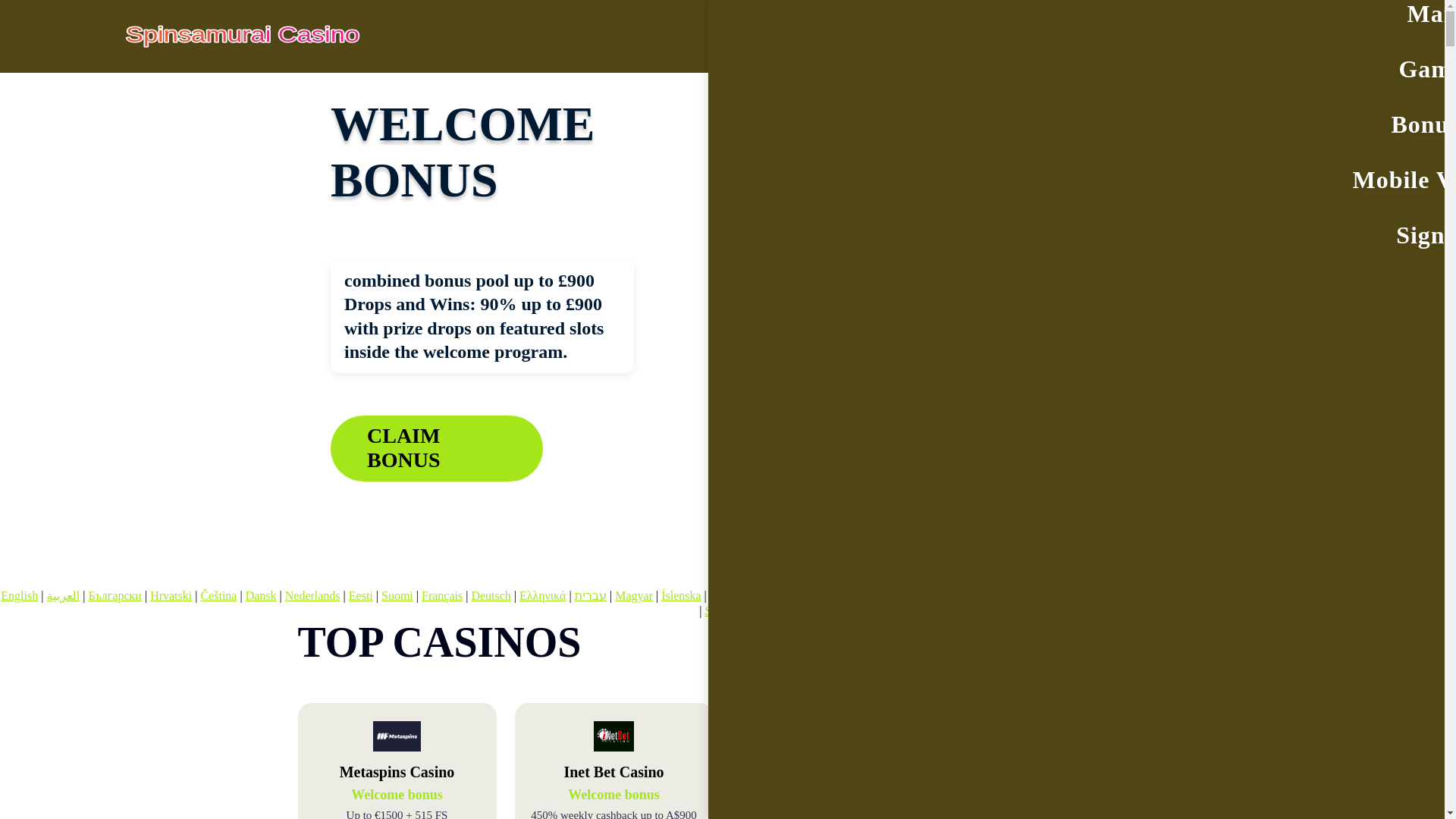 website screenshot of https://spinsamurai2.bond/