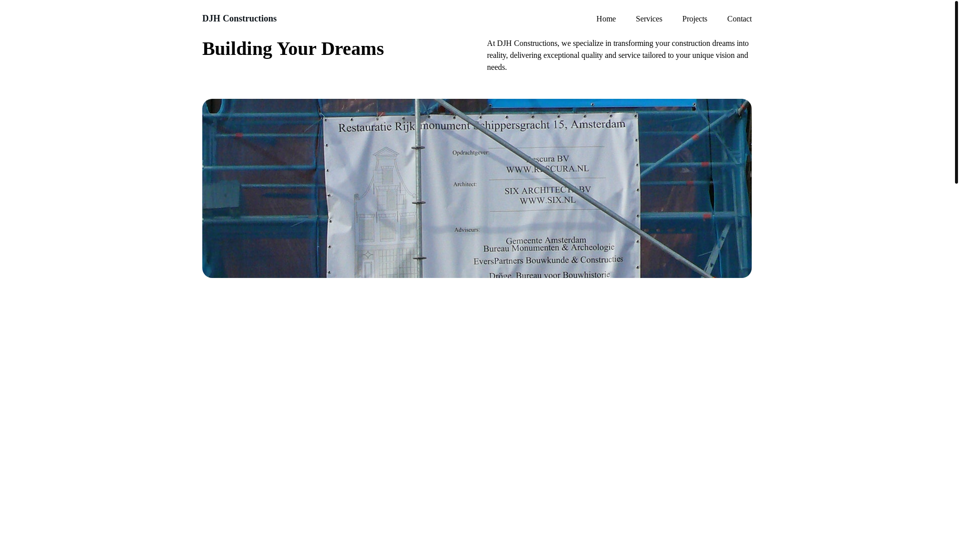 website screenshot of https://djhconstructions.com.au/