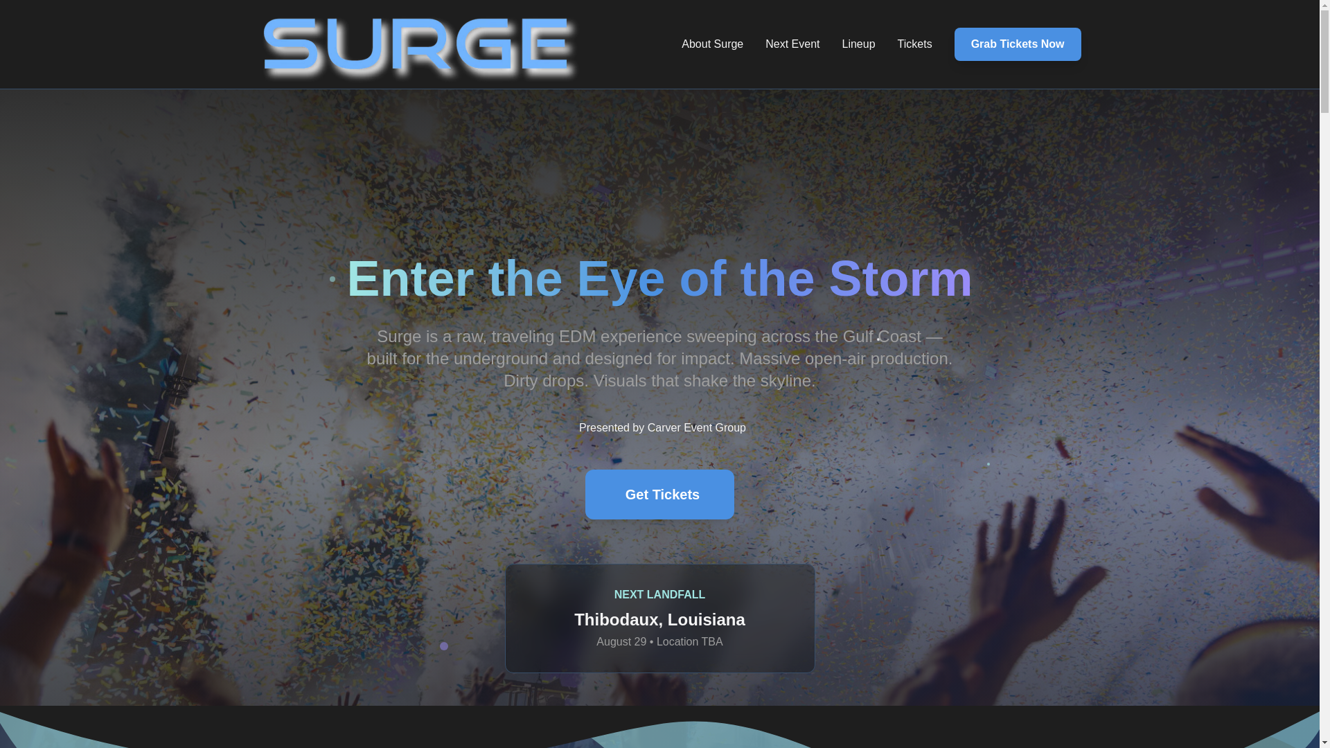 website screenshot of https://surgemusicfest.com/