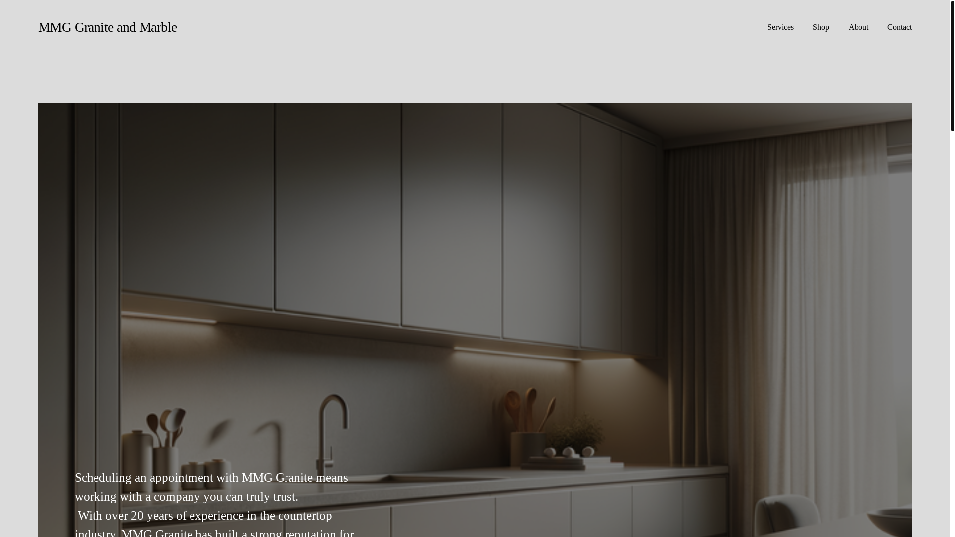 website screenshot of https://mmggraniteandmarble.com/