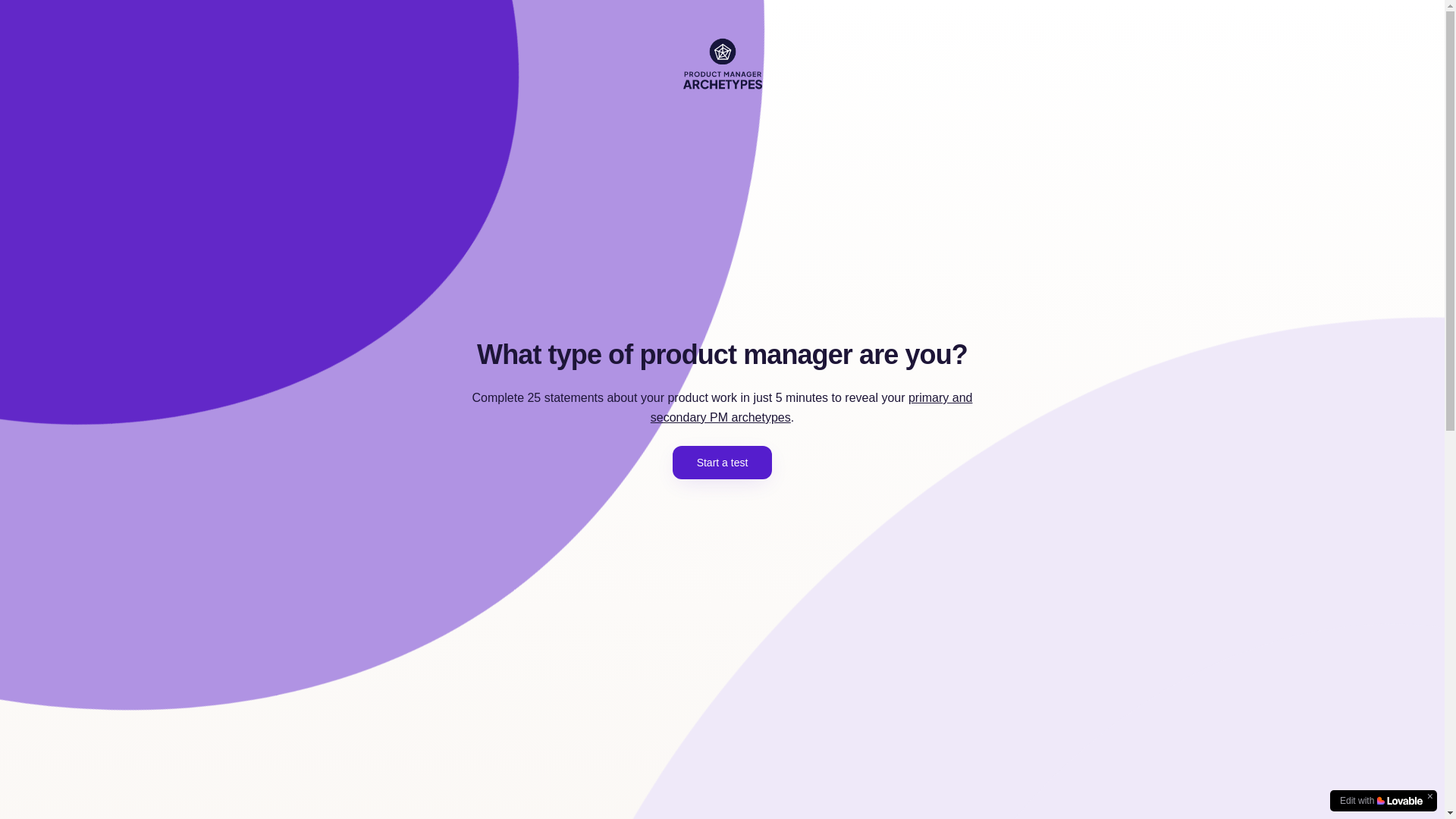 website screenshot of https://pmarchetypetest.com/