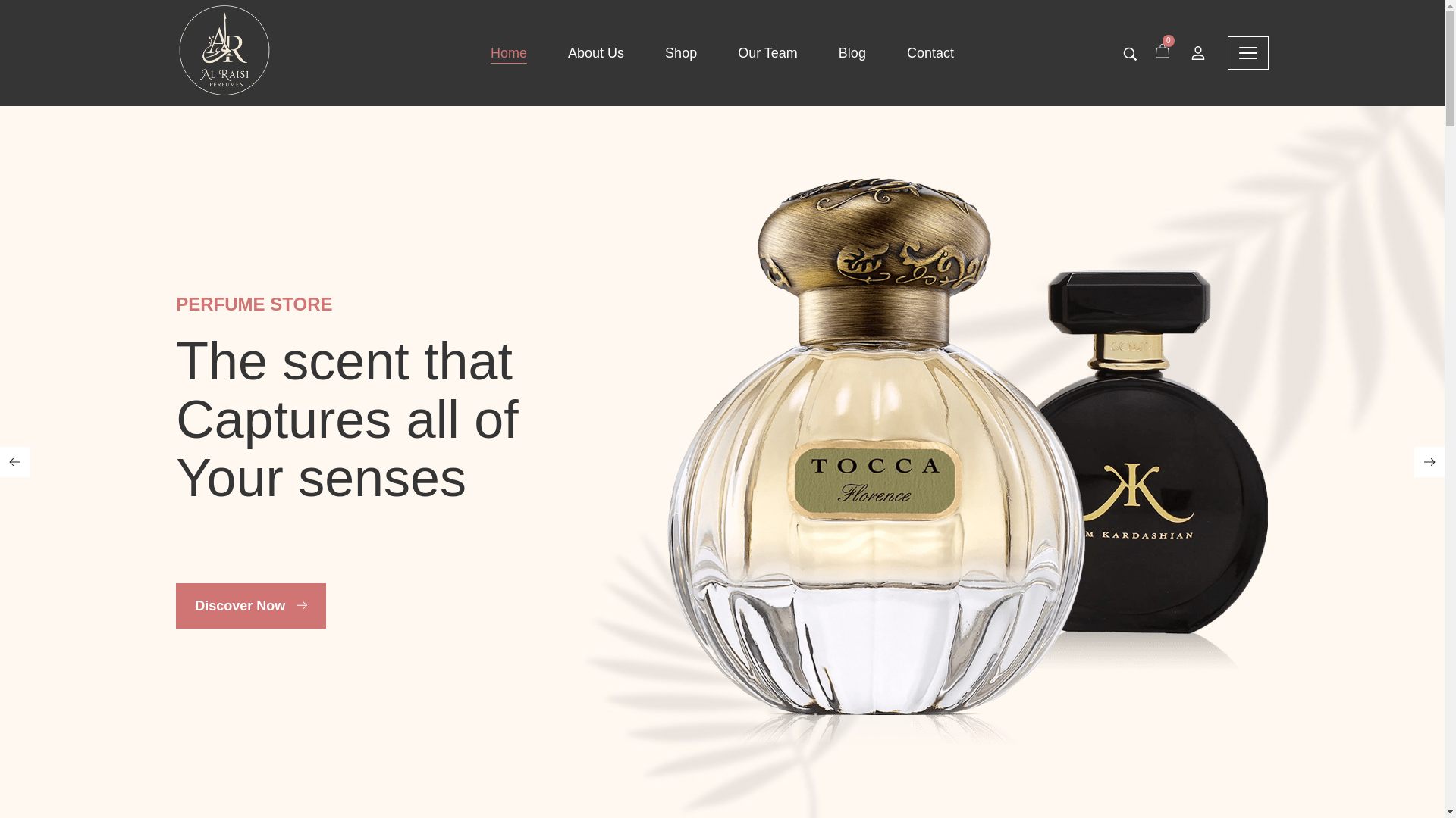 website screenshot of https://alraisiperfumes.com/