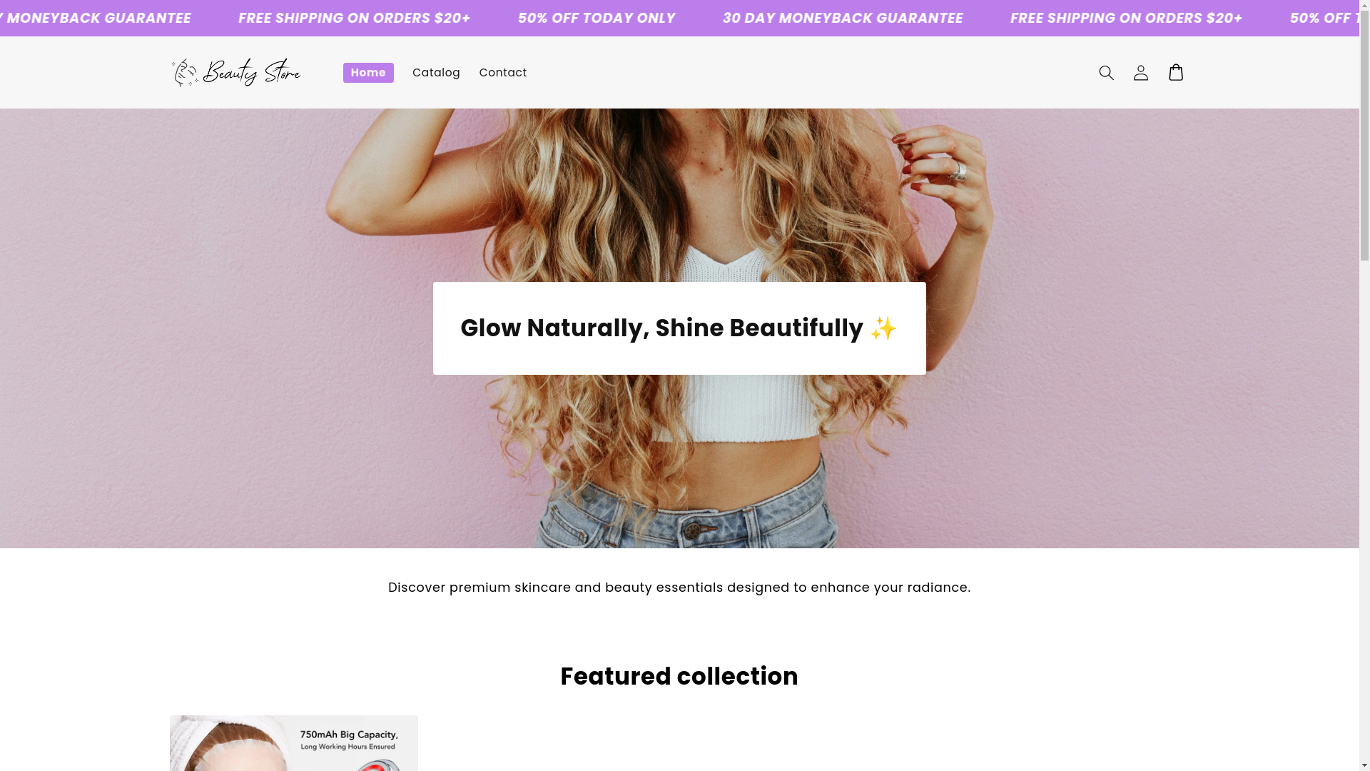 website screenshot of https://lunabeautify.com/