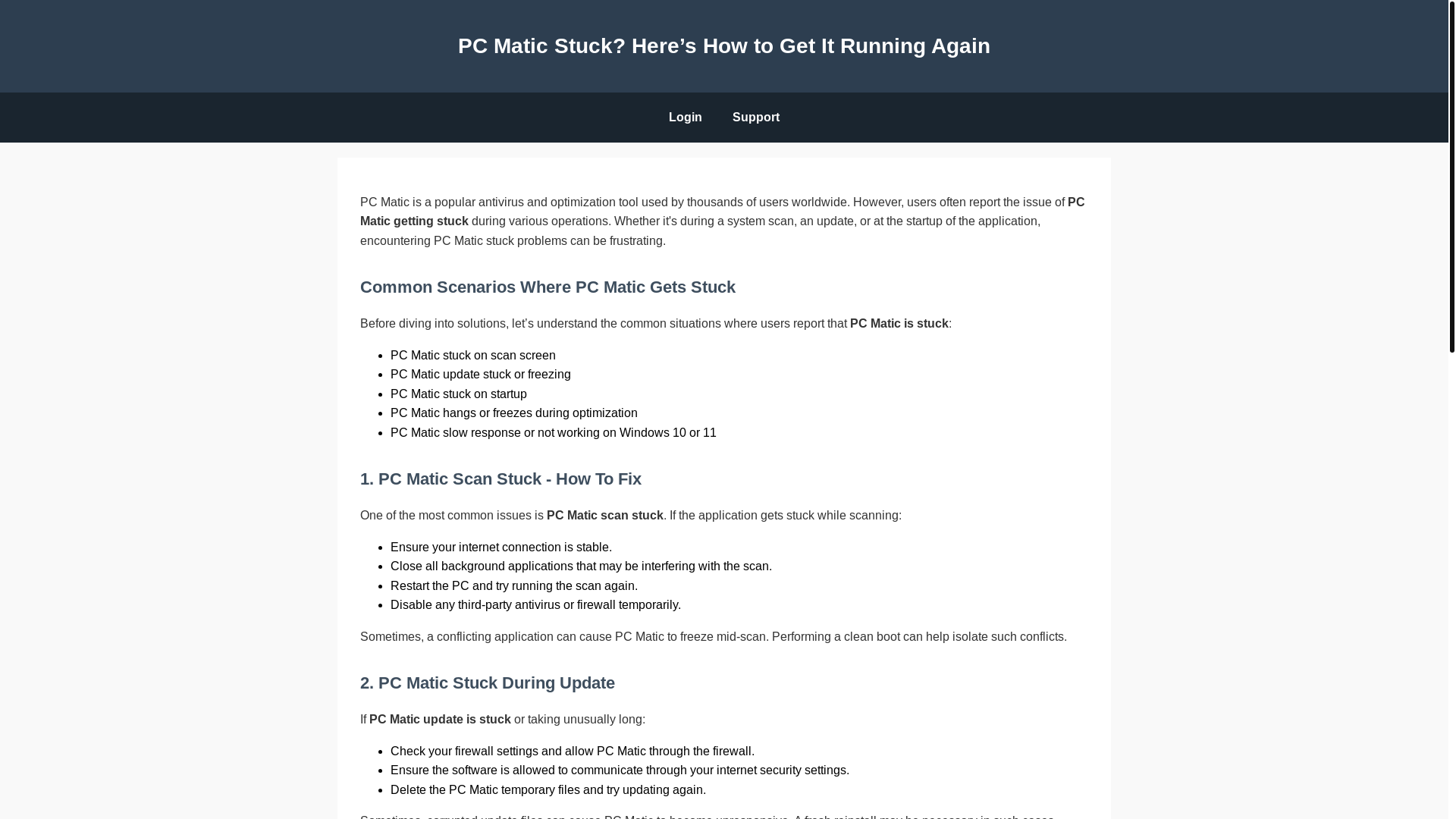 website screenshot of https://pcmaticstuck.pages.dev/