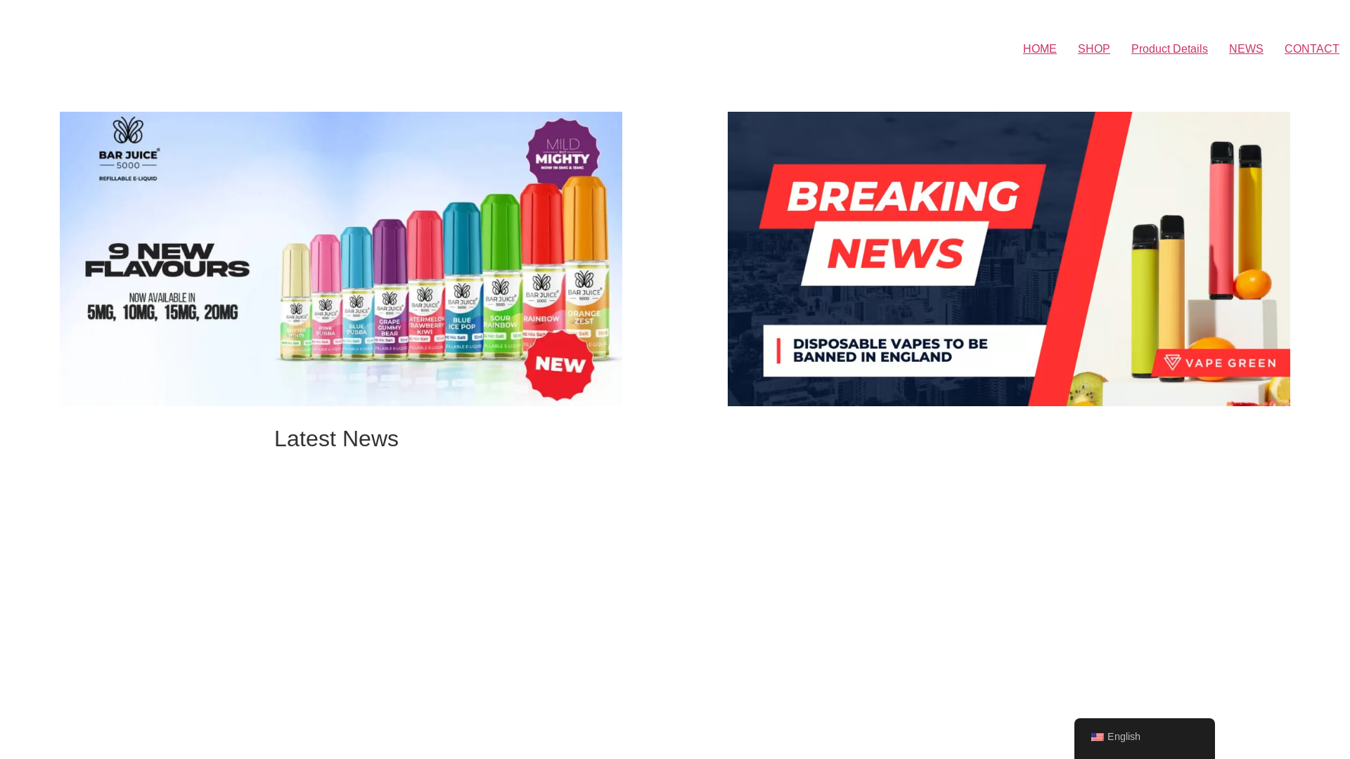 website screenshot of https://vapesnews.co.uk/