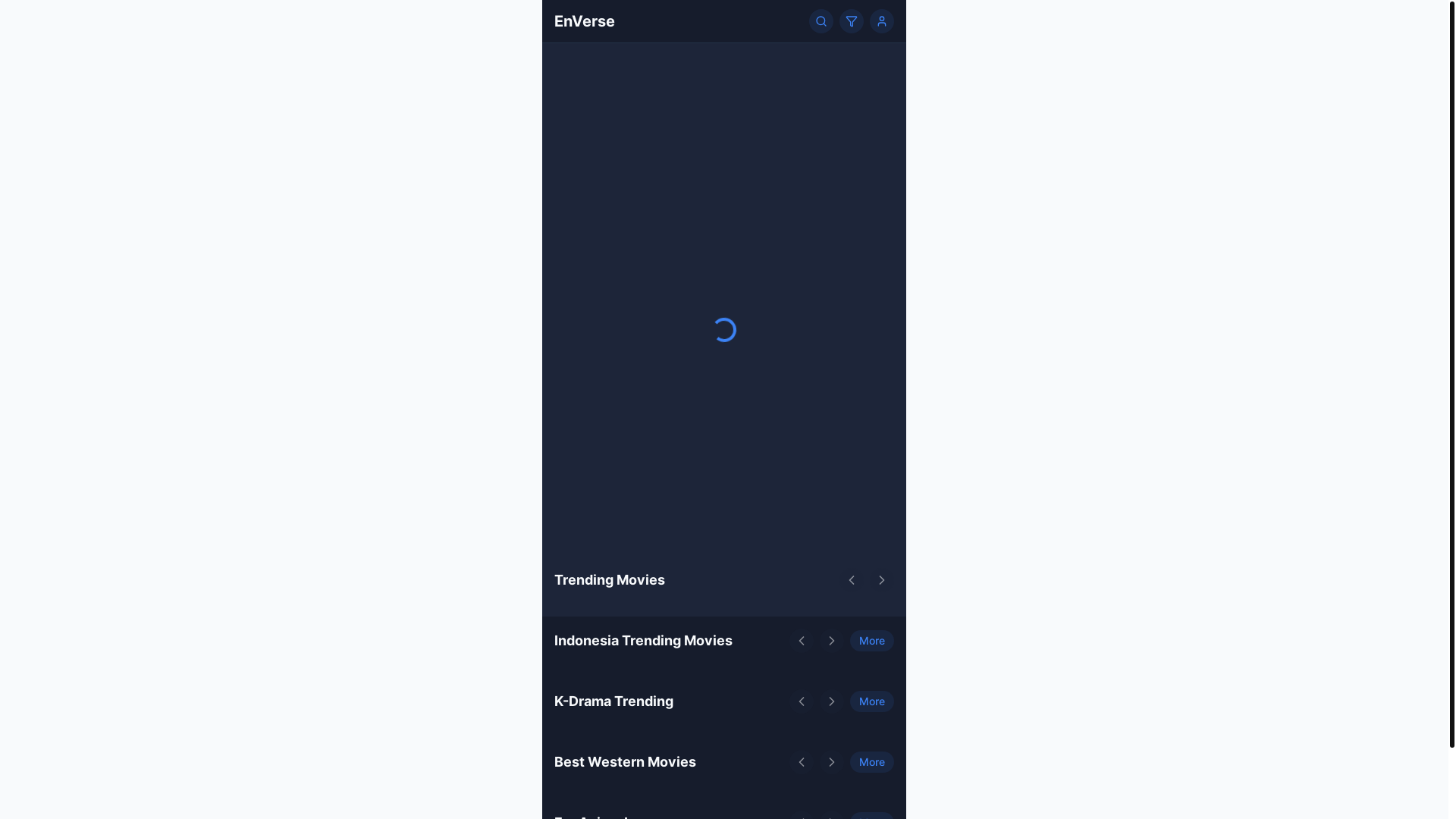 website screenshot of https://enverse.stream/