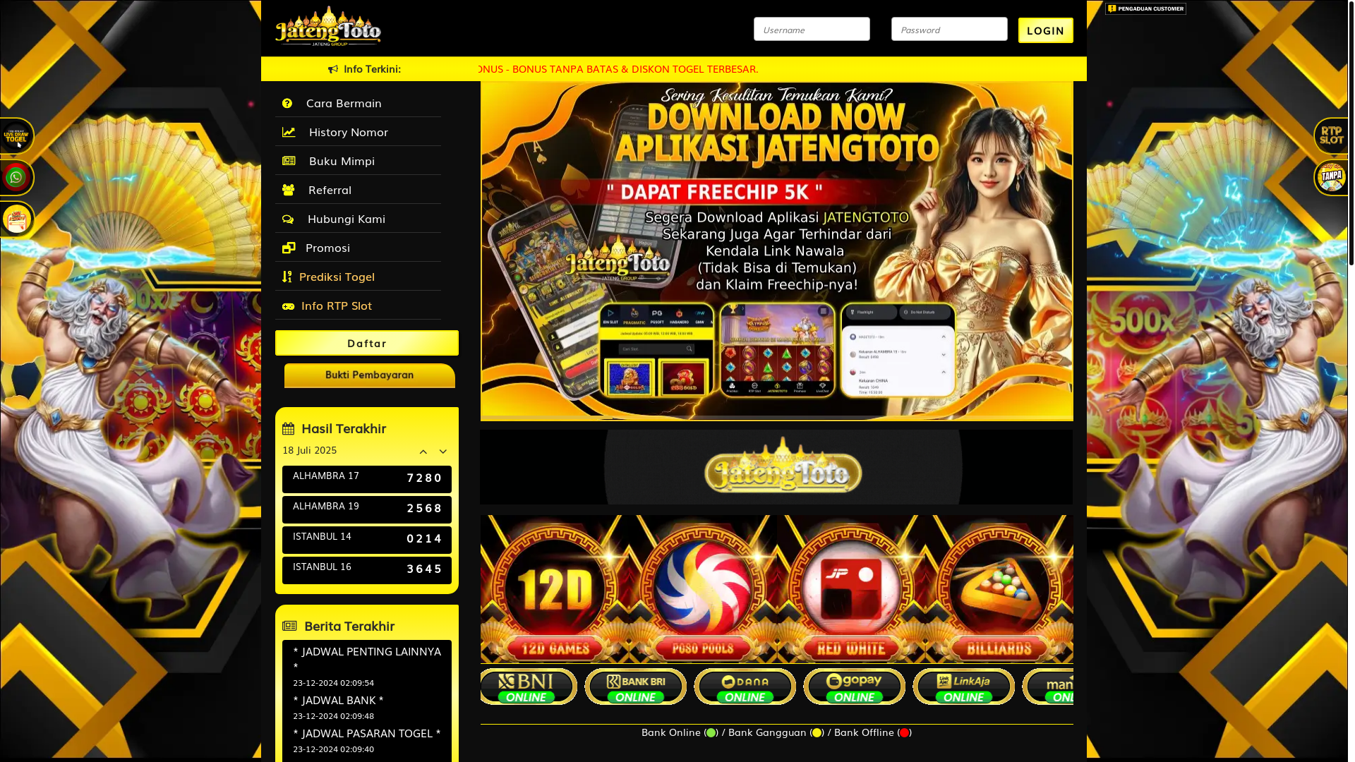 website screenshot of https://jatengtoto041.fun/