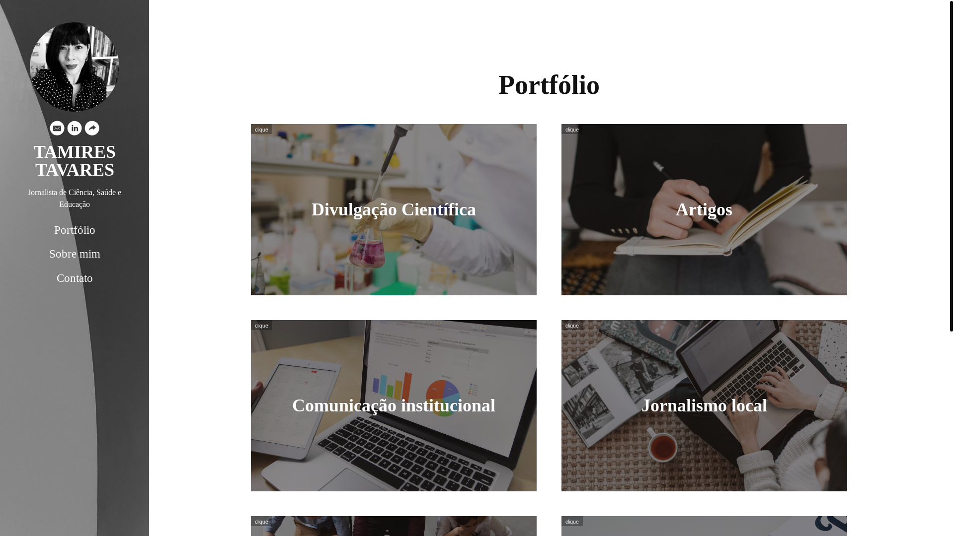 website screenshot of https://tamiresstavares.com/