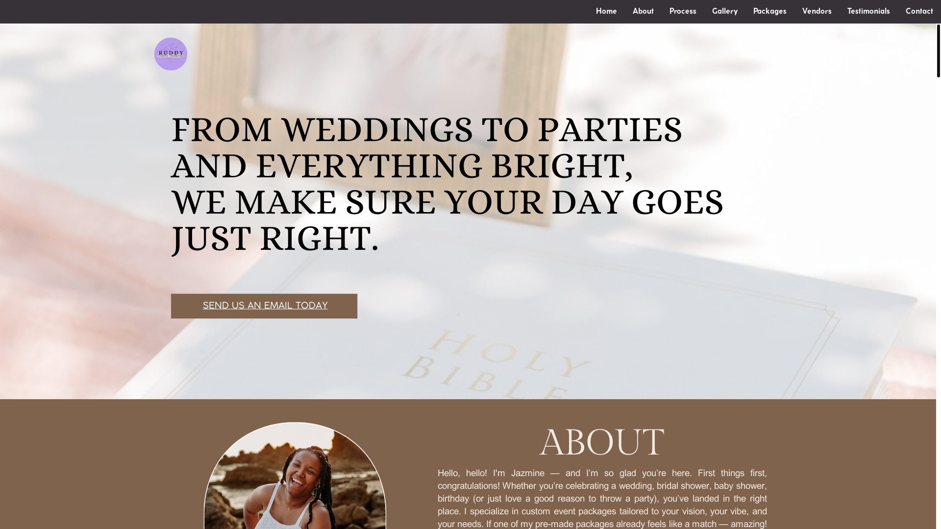 website screenshot of https://ruddyeventsoc.com/