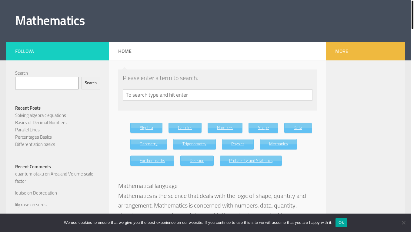 website screenshot of https://mathematicse.com/