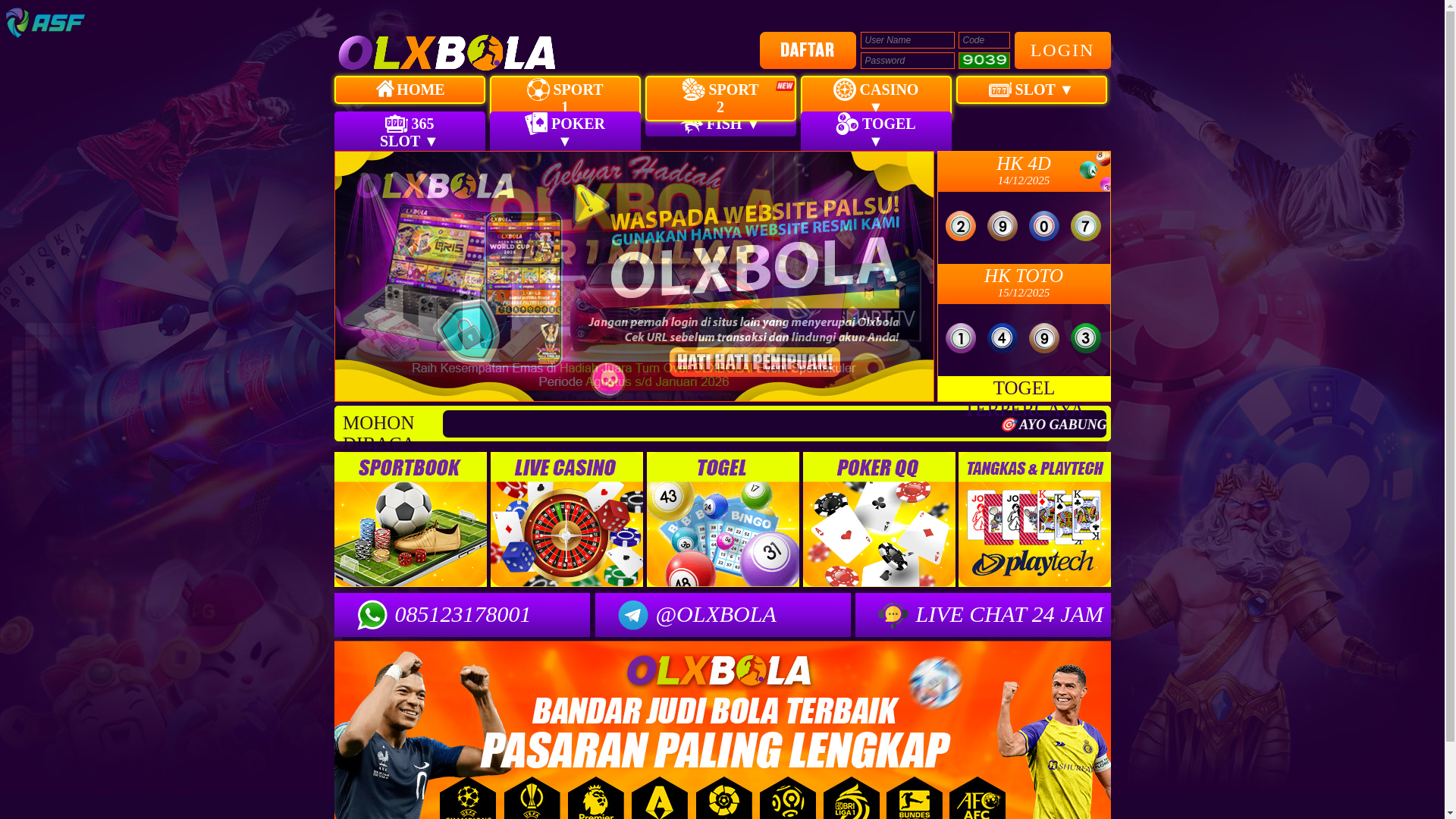website screenshot of https://olxbola5.com/