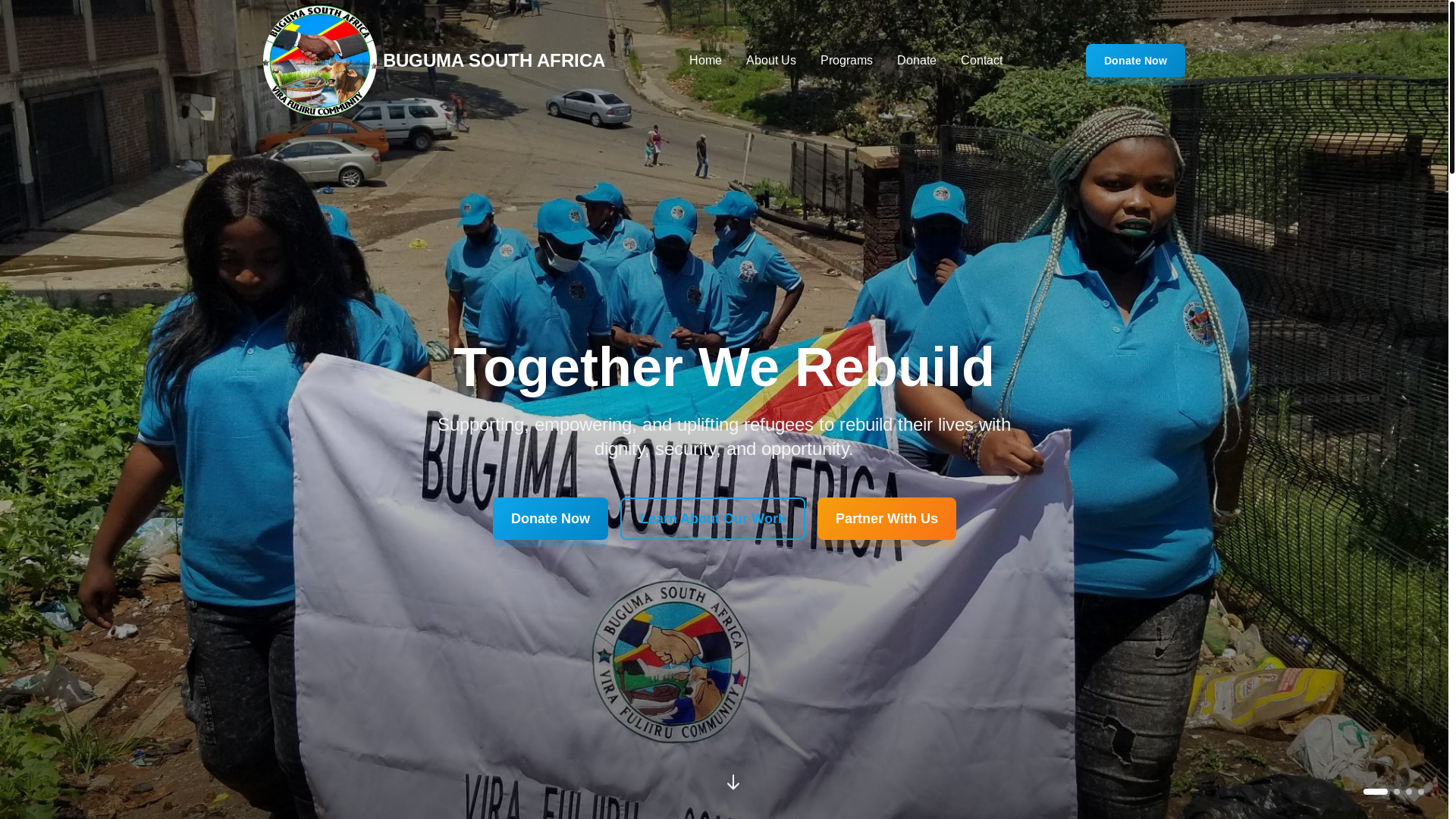 website screenshot of https://bugumasouthafrica.org/