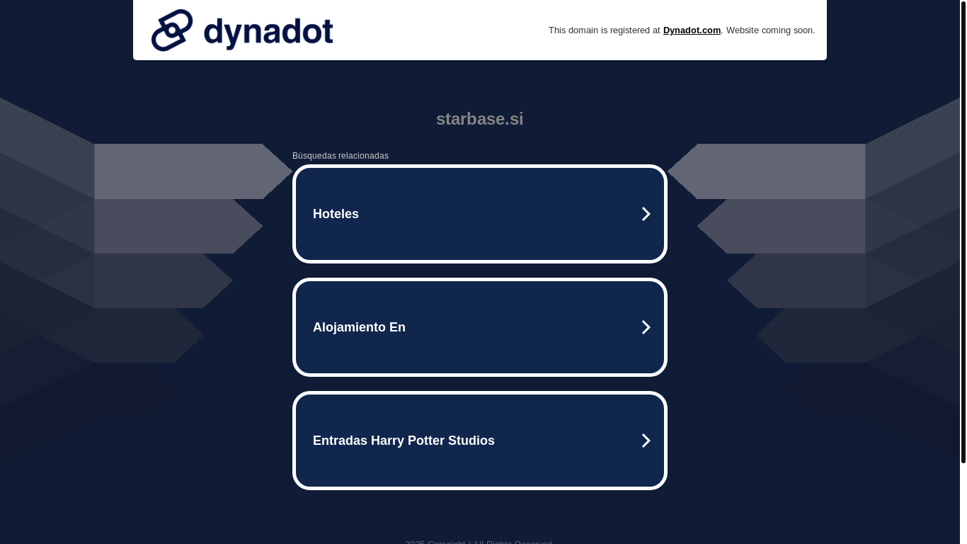 website screenshot of https://starbase.si/