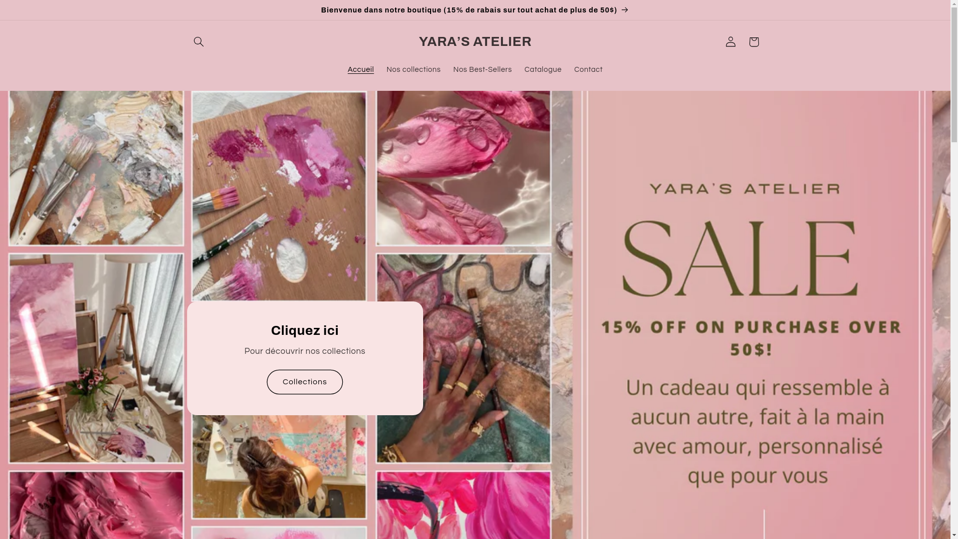 website screenshot of https://yaratelier.com/
