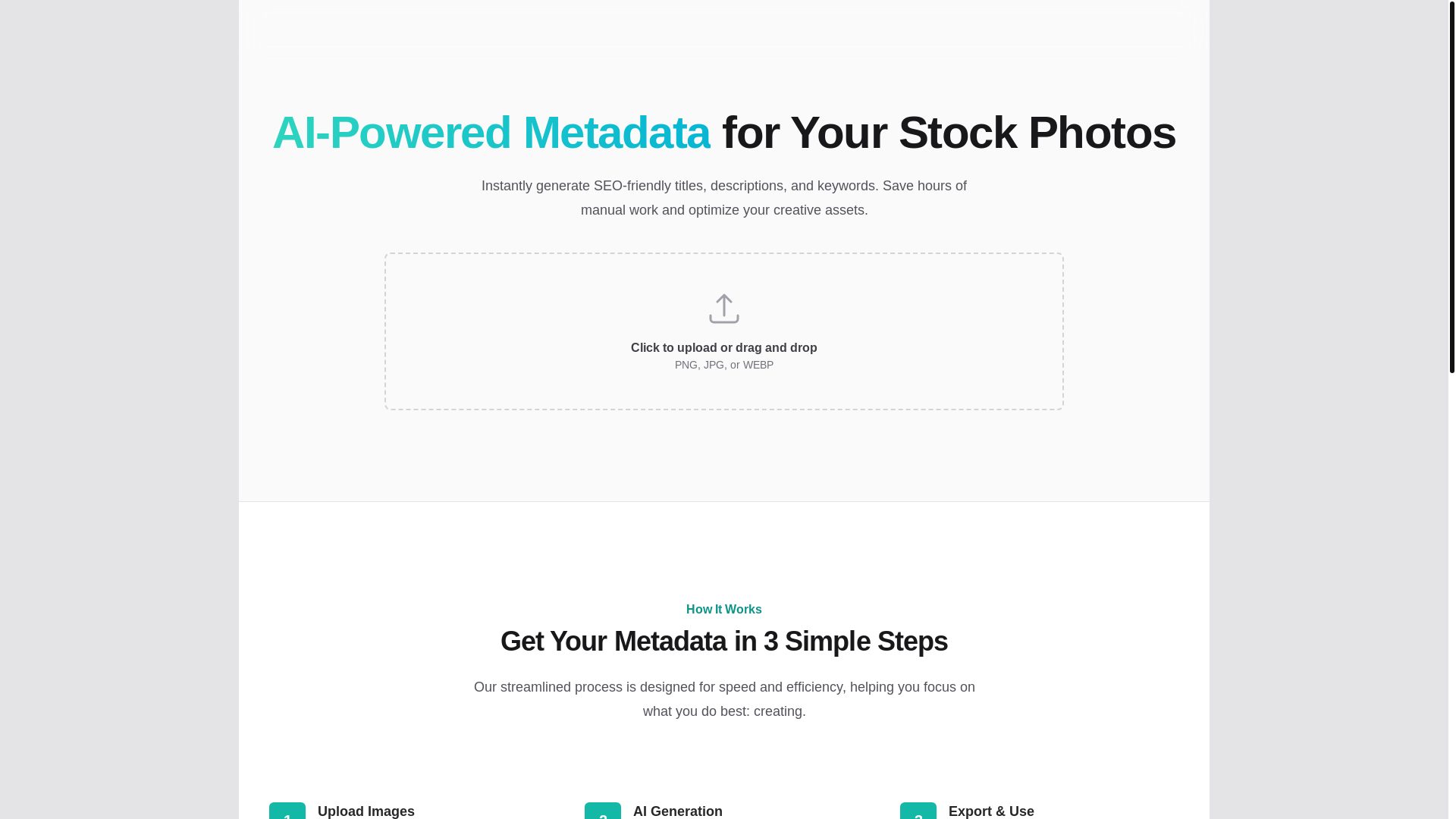 website screenshot of https://stock-photo-meta-tagger.pages.dev/