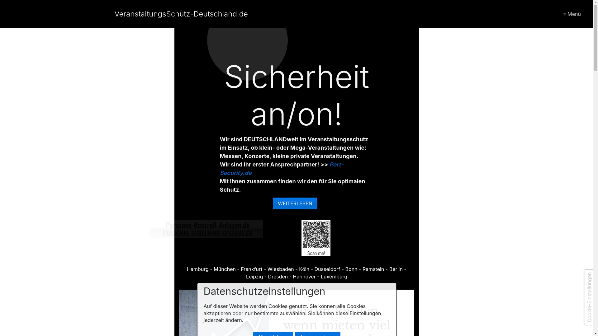 website screenshot of https://sicherheitsdienstebundesweit.de/