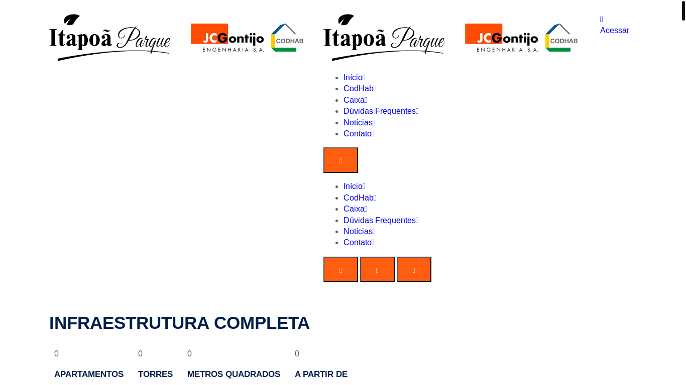 website screenshot of https://itapoaparquejcg.com.br/