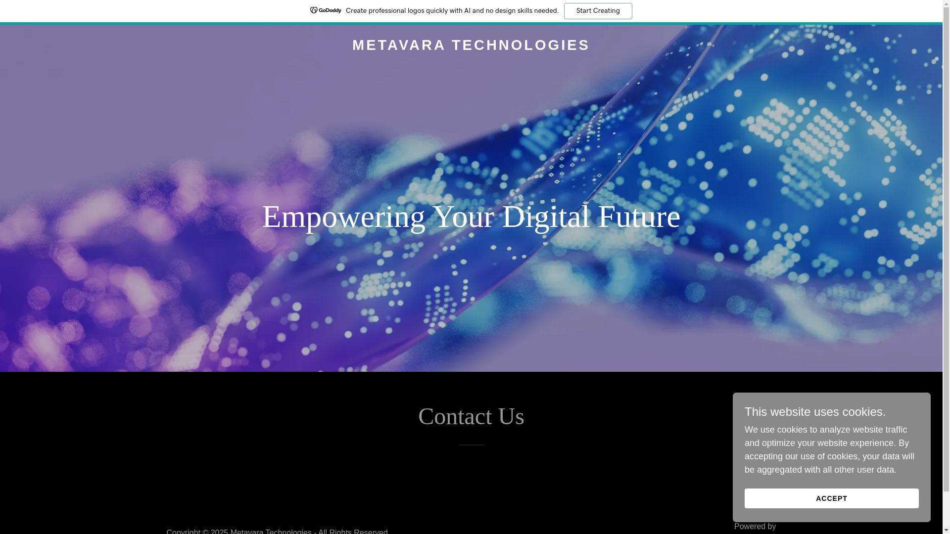 website screenshot of https://metavaratechnologies.com/