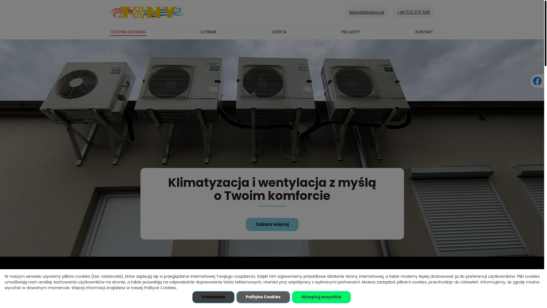 website screenshot of https://phutonyklimatyzacja.pl/