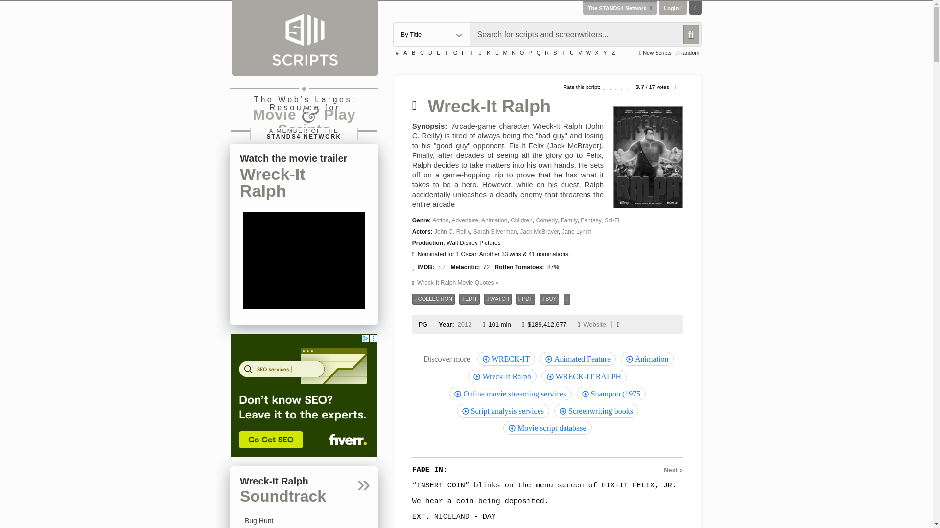website screenshot of https://scripts.com/script/wreck-it_ralph_215