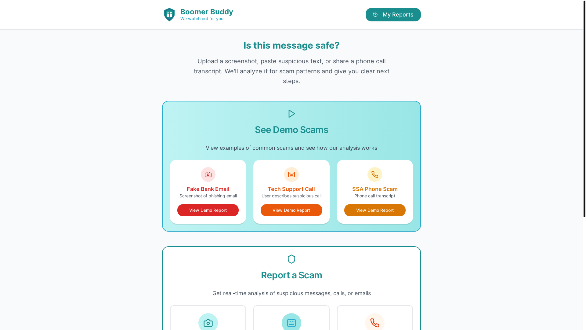 website screenshot of https://boomerbuddy.net/