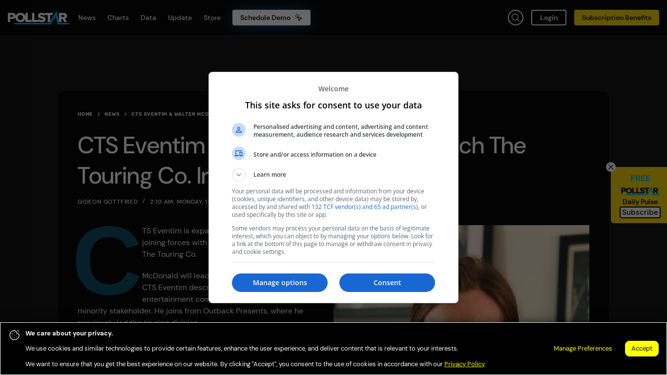 website screenshot of https://news.pollstar.com/2023/12/11/cts-eventim-walter-mcdonald-launch-the-touring-co-in-the-u-s