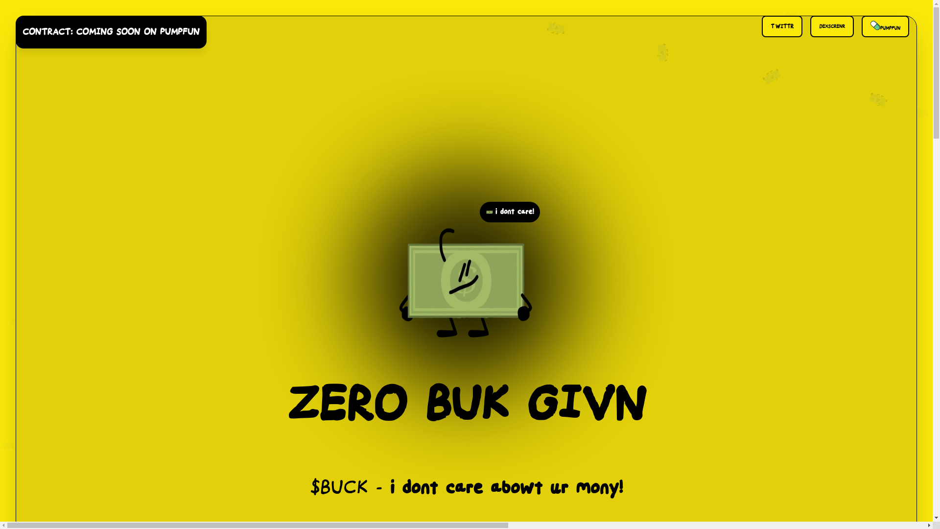 website screenshot of https://zerobuckgiven.fun/
