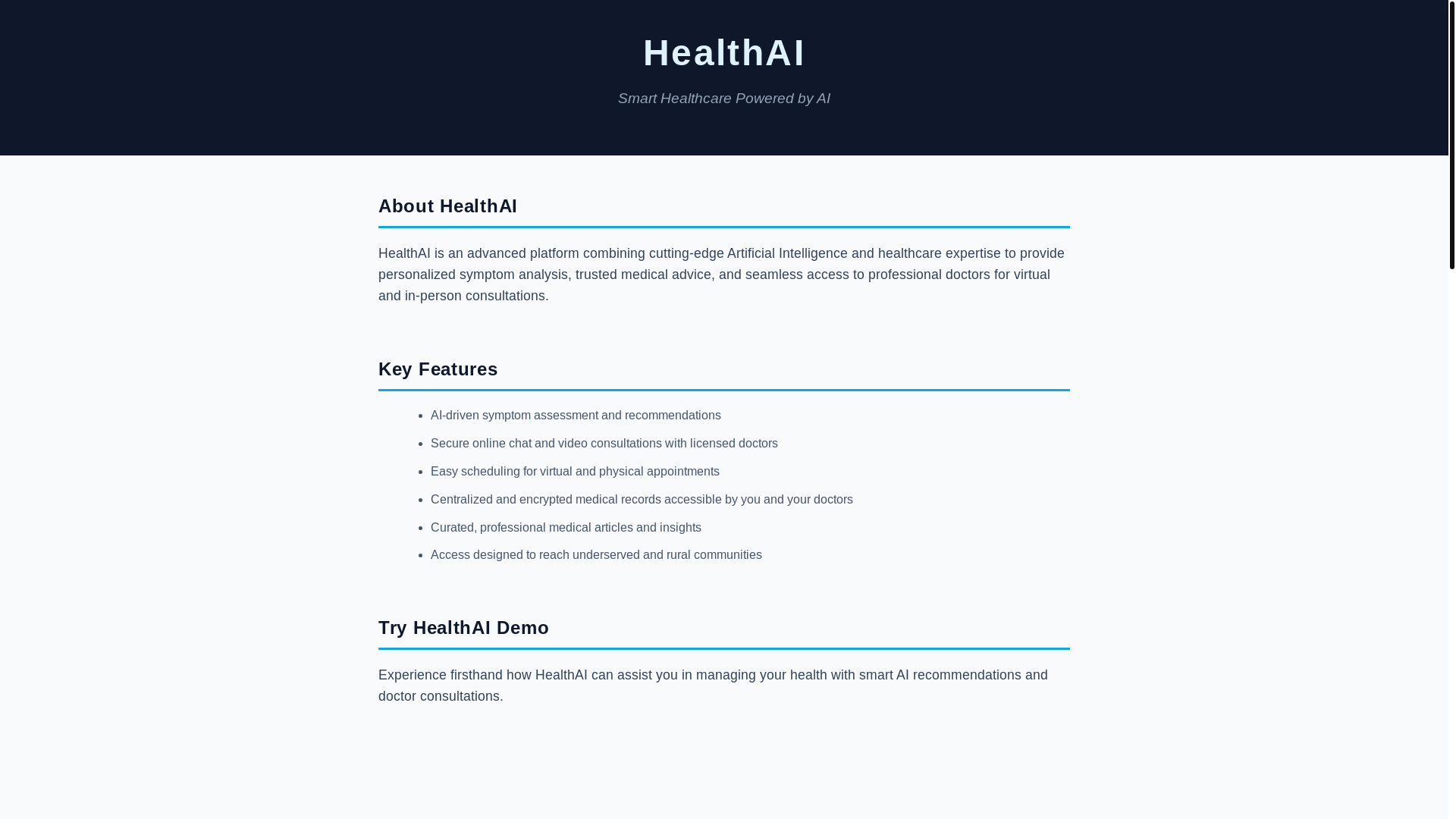 website screenshot of https://med-aihealth.com/
