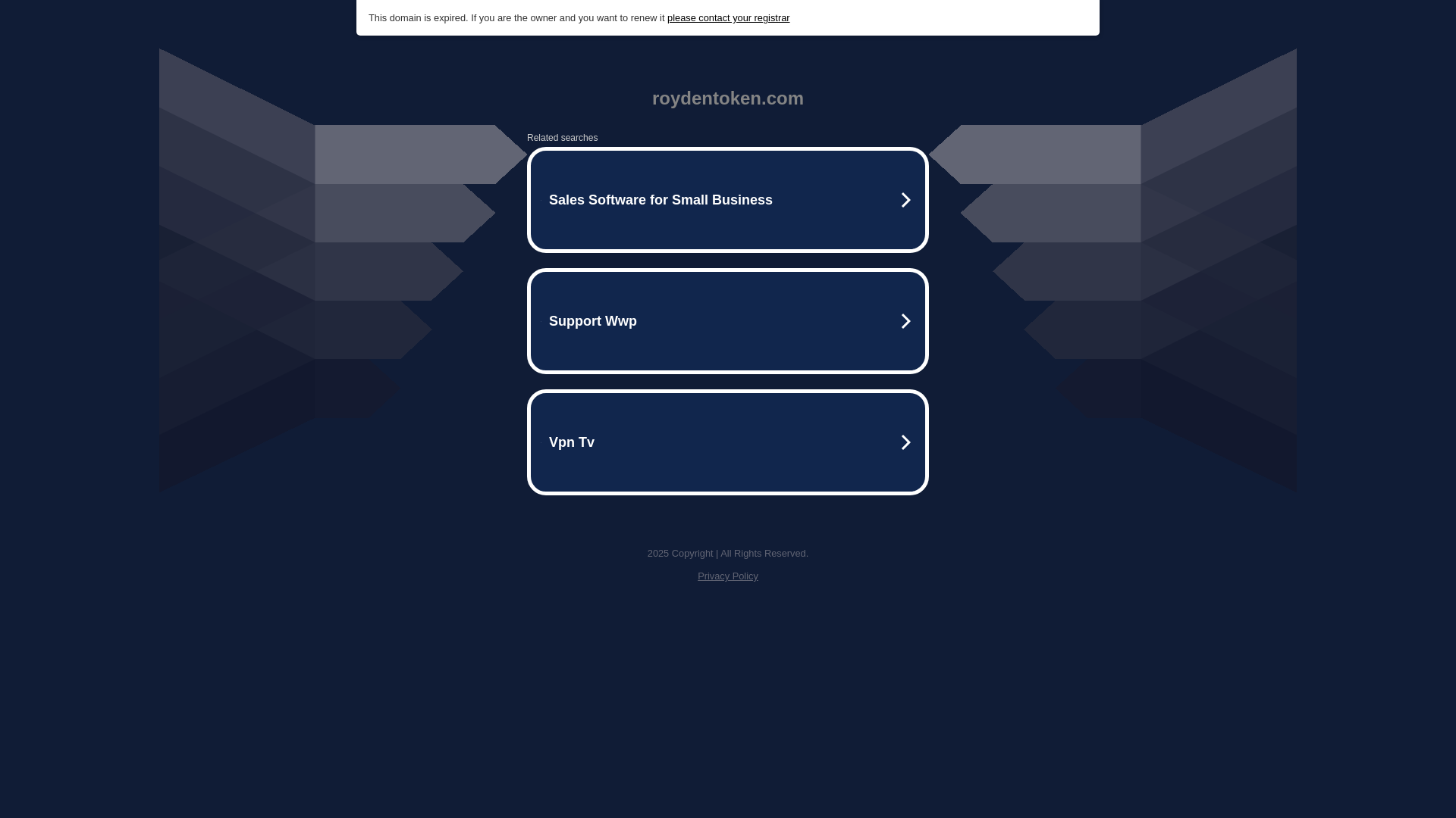 website screenshot of https://roydentoken.com/