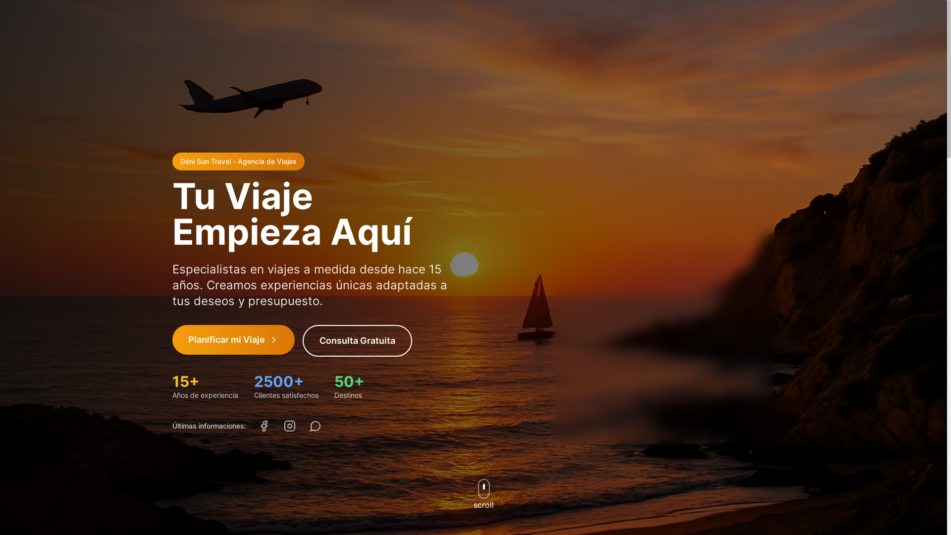 website screenshot of https://denisuntravel.com/