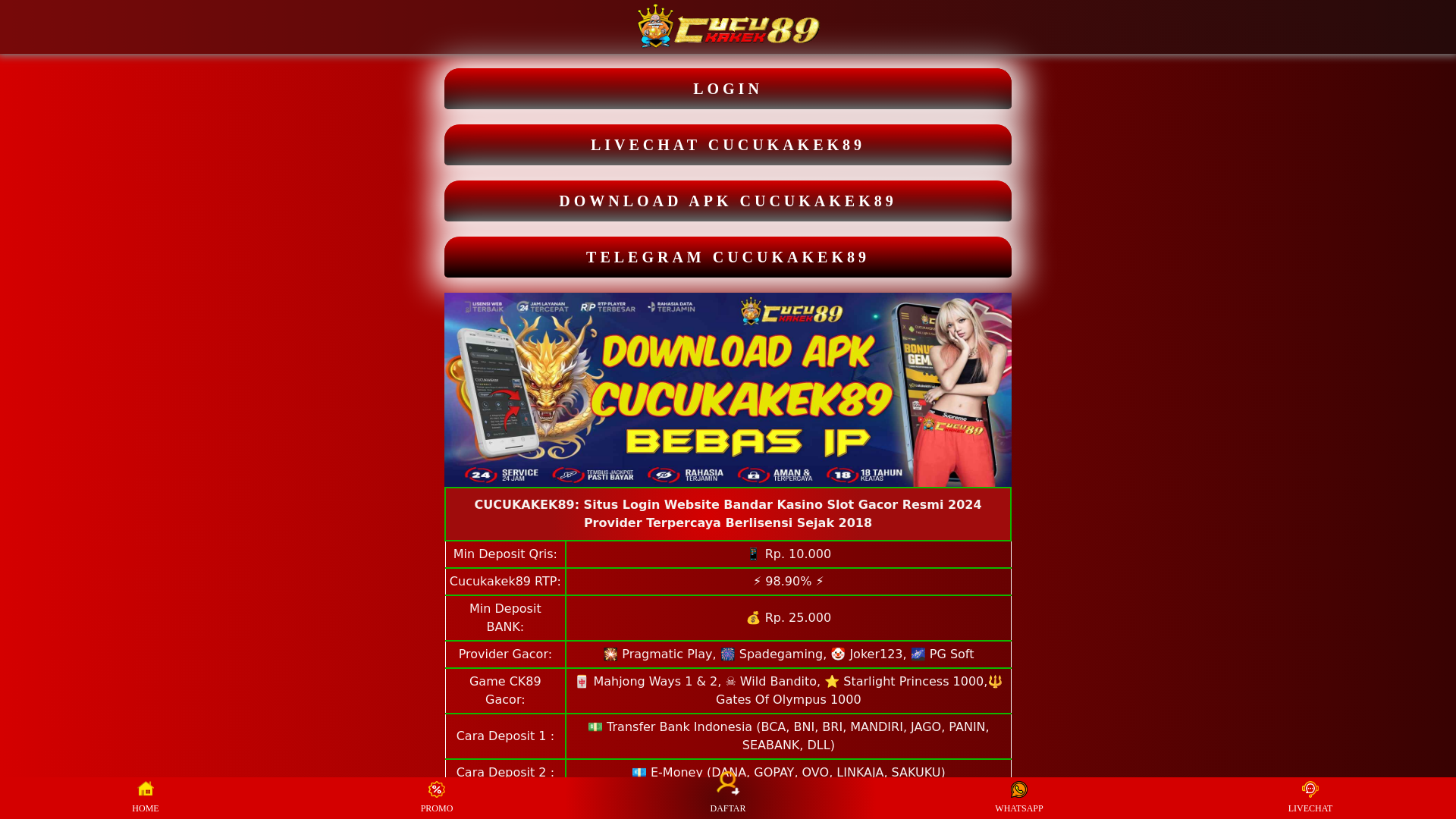 website screenshot of https://slotindo-menang.pages.dev/