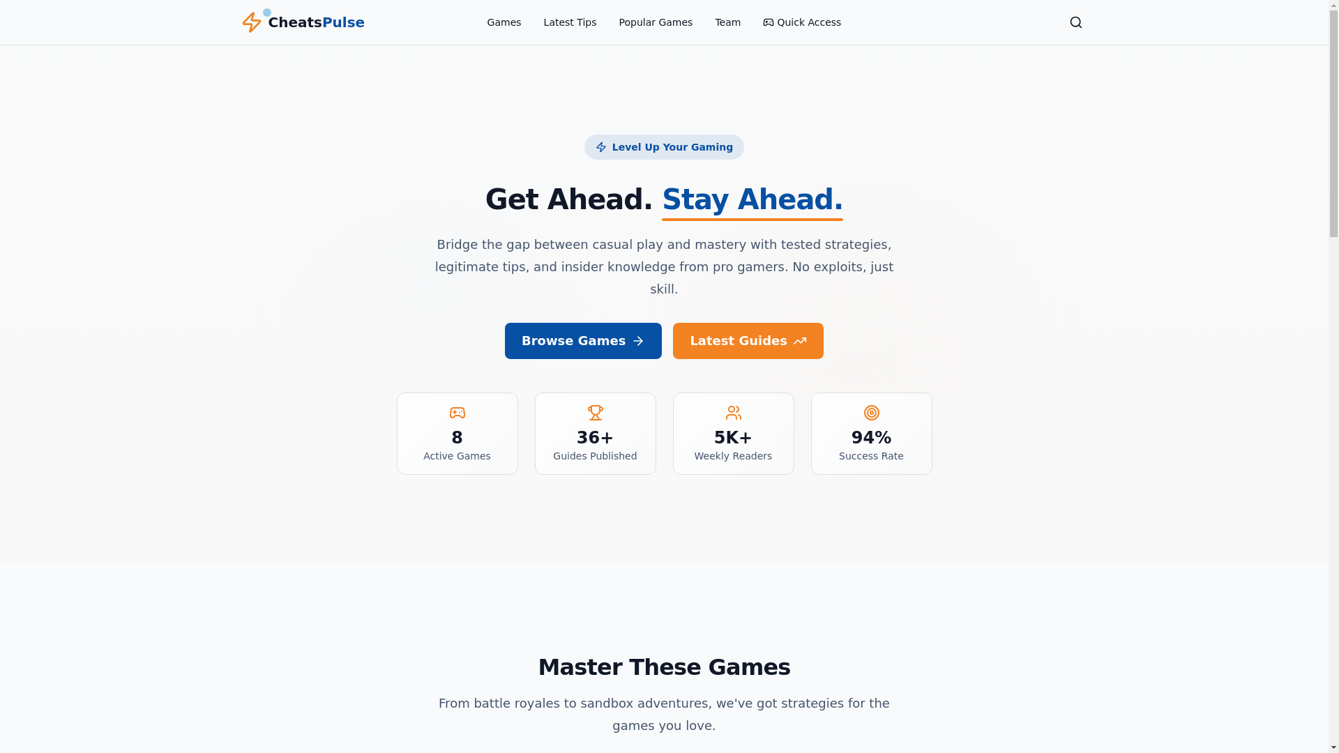 website screenshot of https://cheatspulse.com/