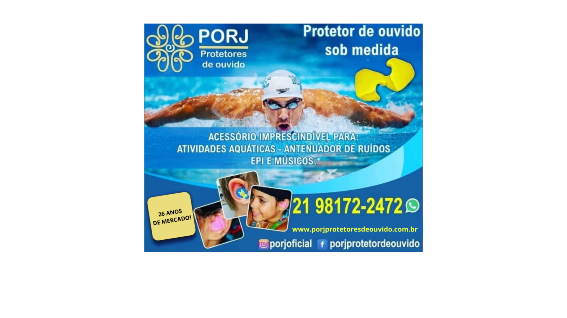 website screenshot of https://porjprotetoresdeouvido.com.br/