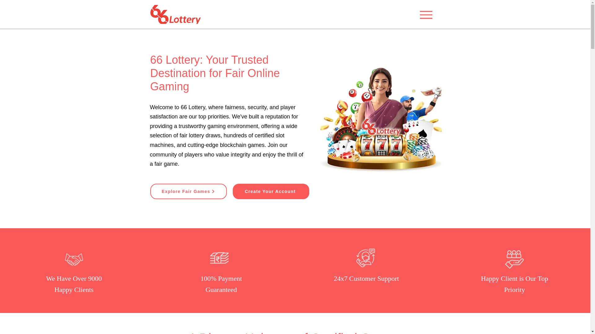 website screenshot of https://66lottery-india.com/