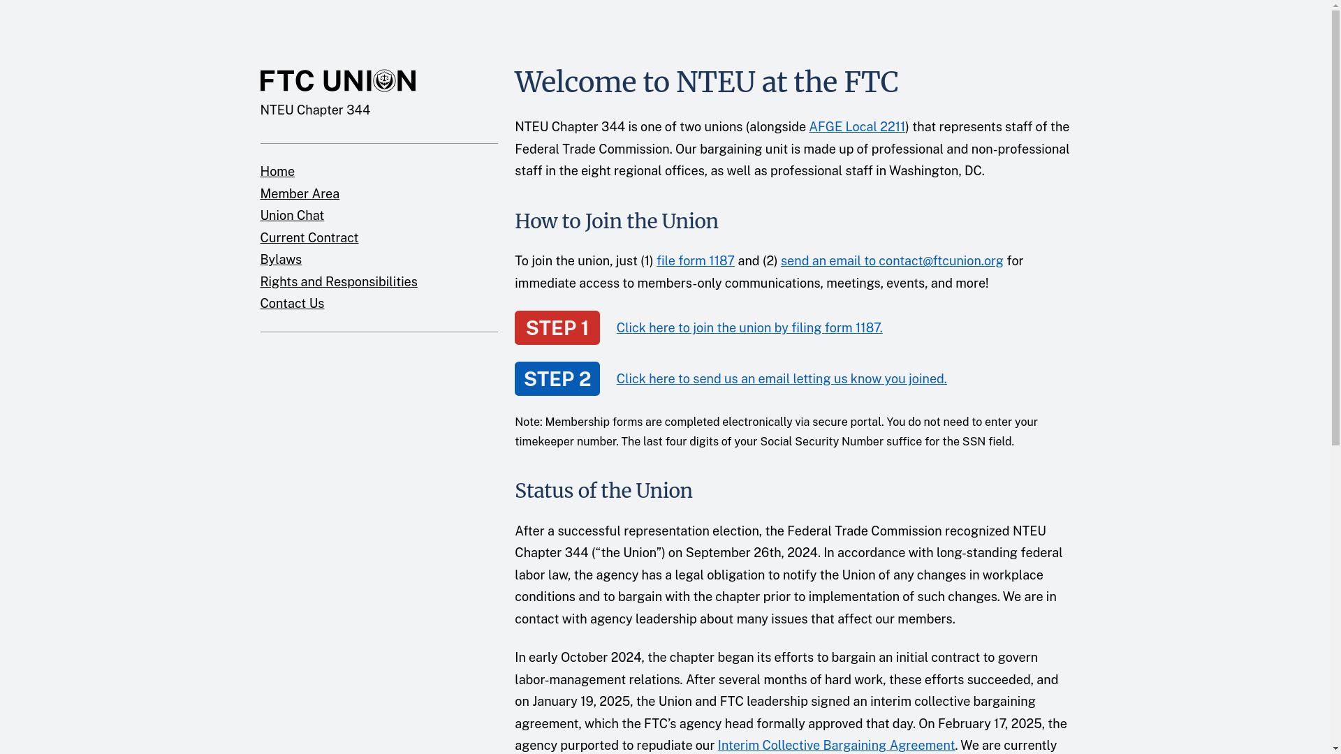 website screenshot of https://www.ftcunion.org/