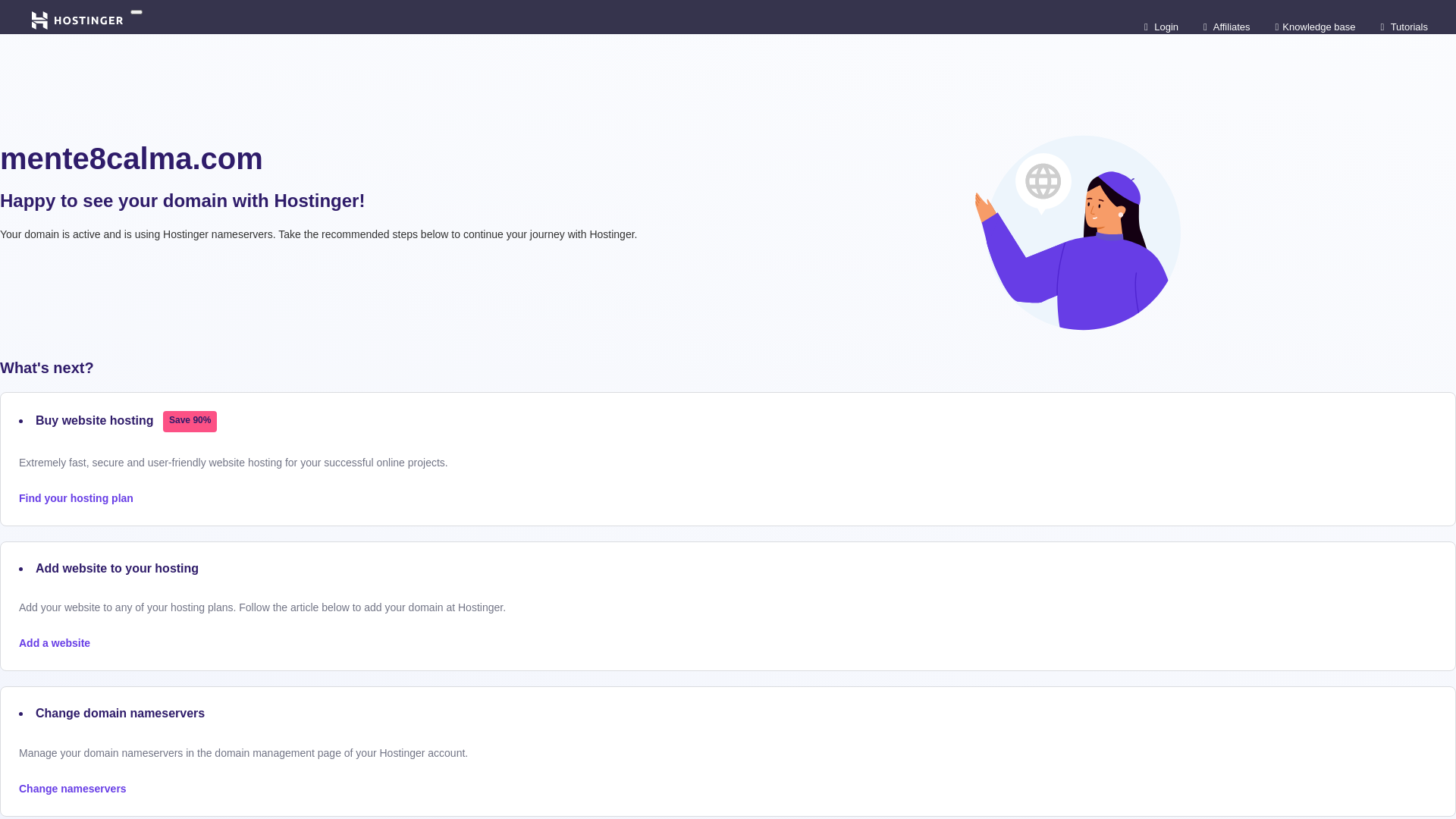 website screenshot of https://mente8calma.com/