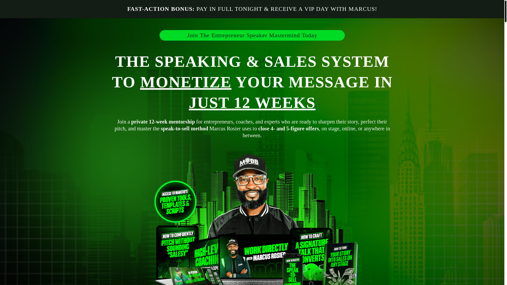 website screenshot of https://entrepreneurspeakermastermind.com/
