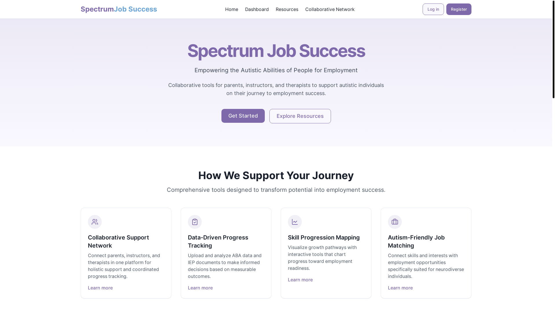website screenshot of https://spectrumjobsuccess.info/