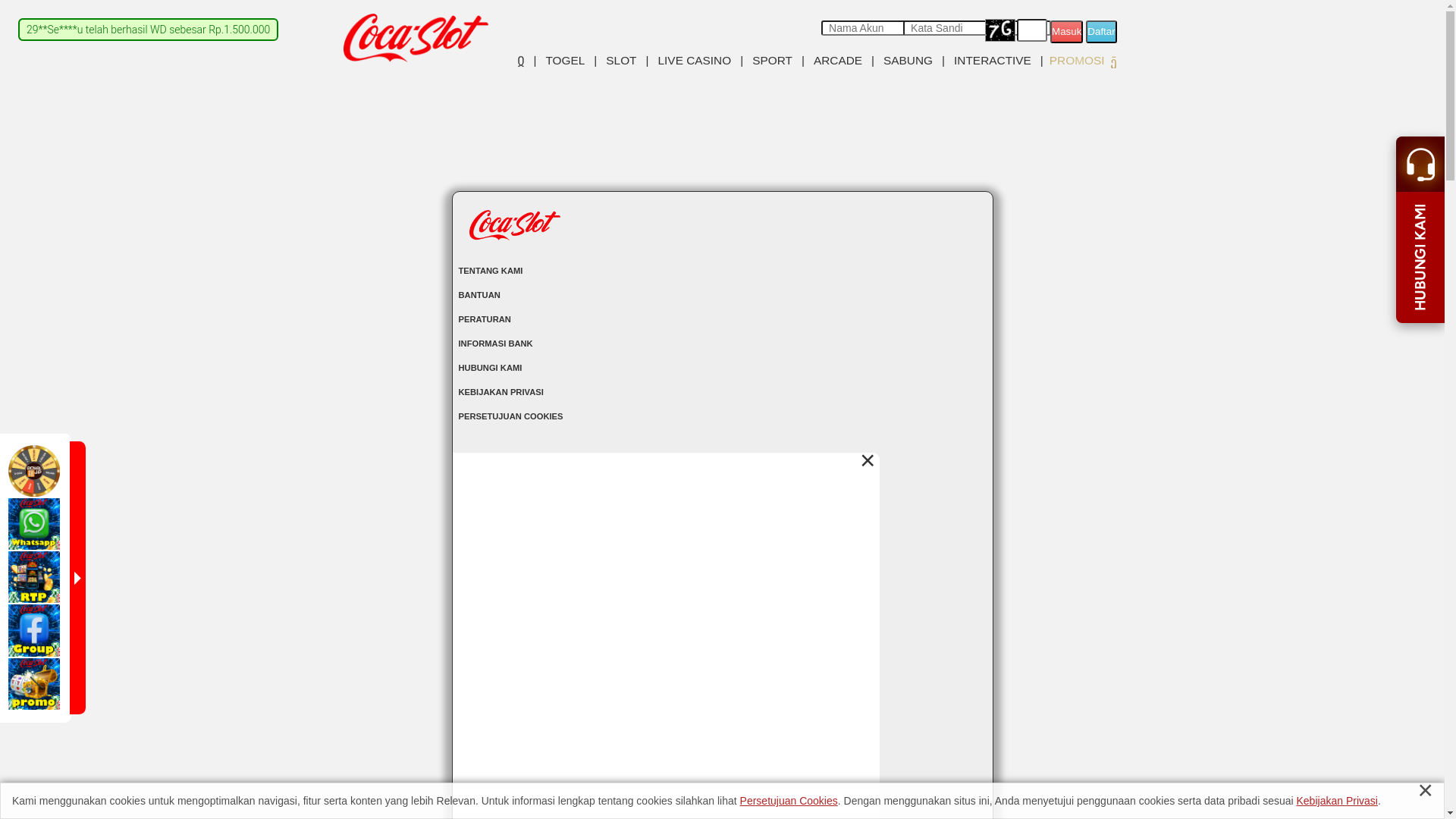 website screenshot of https://cocaslotspin.com/