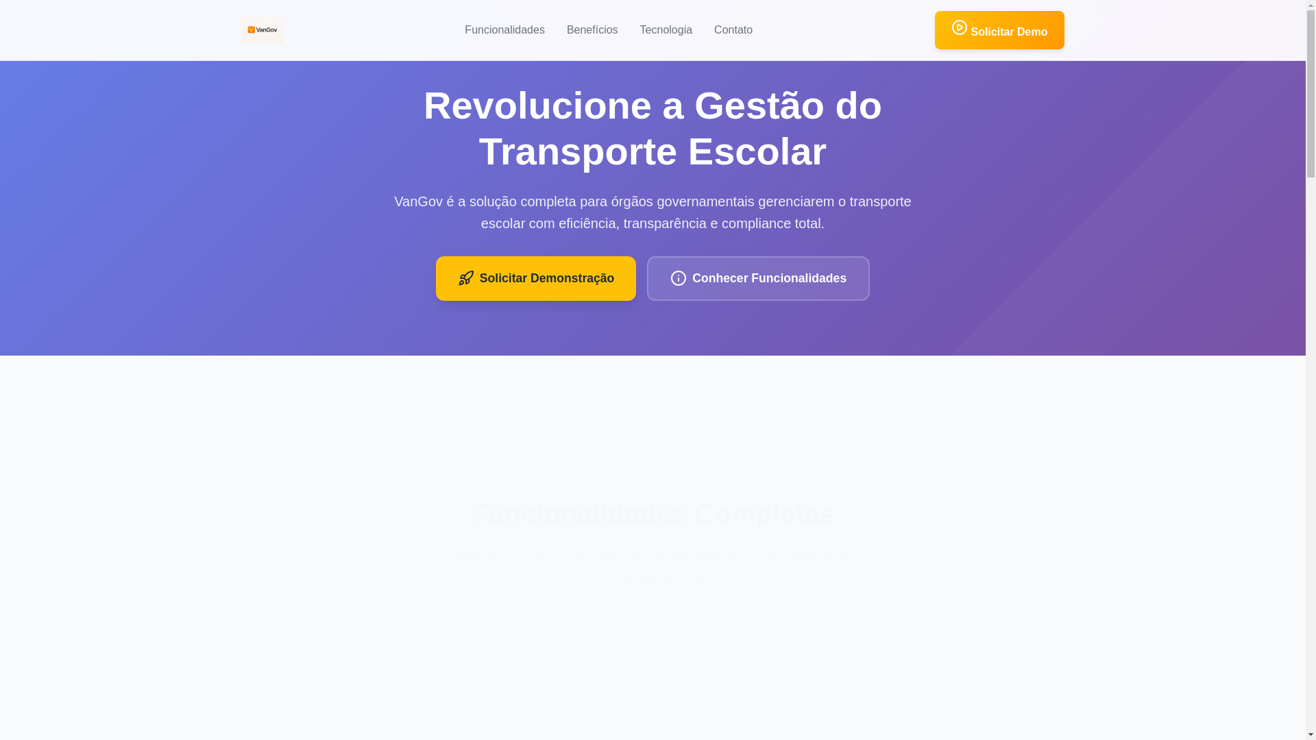 website screenshot of https://vangov.com.br/