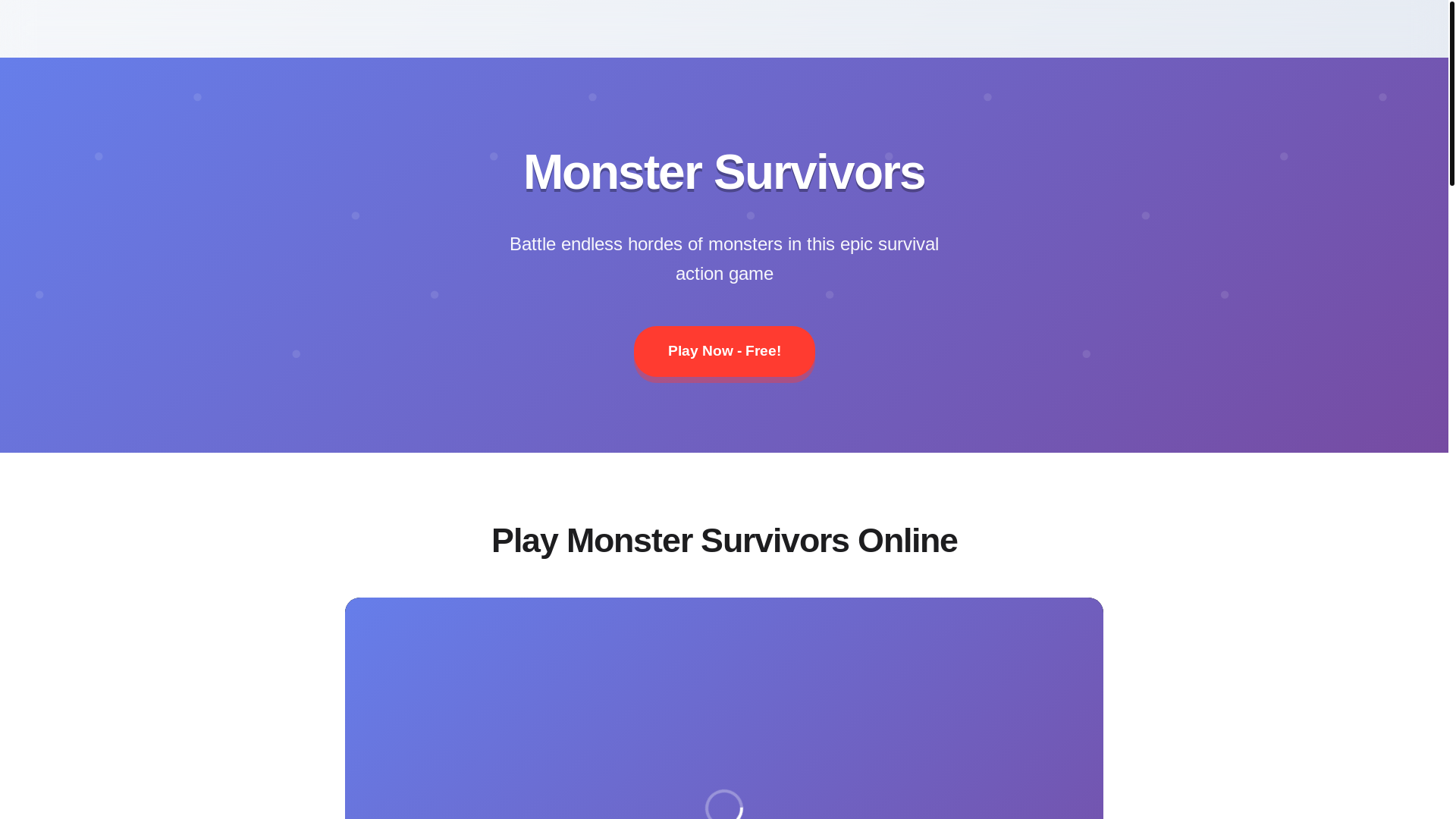 website screenshot of https://game-monstersurvivors-online.pages.dev/