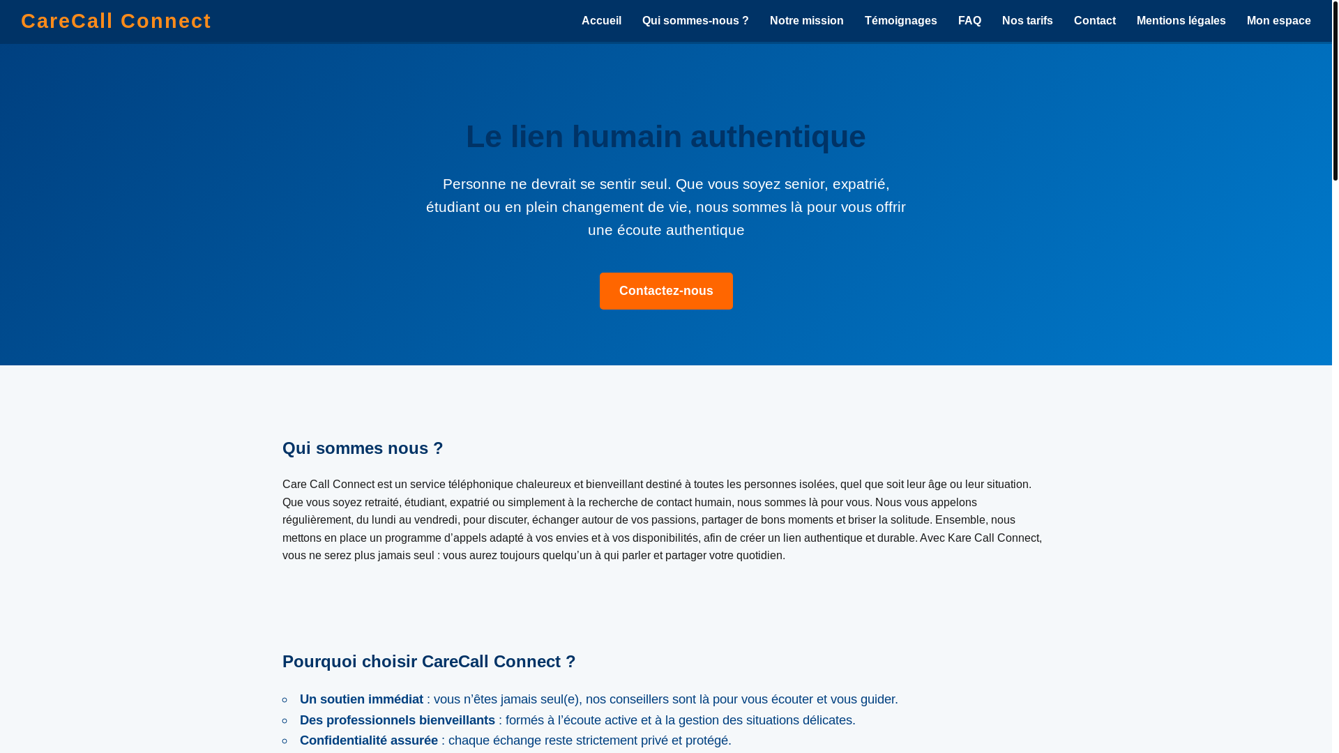website screenshot of https://carecall-connect.org/