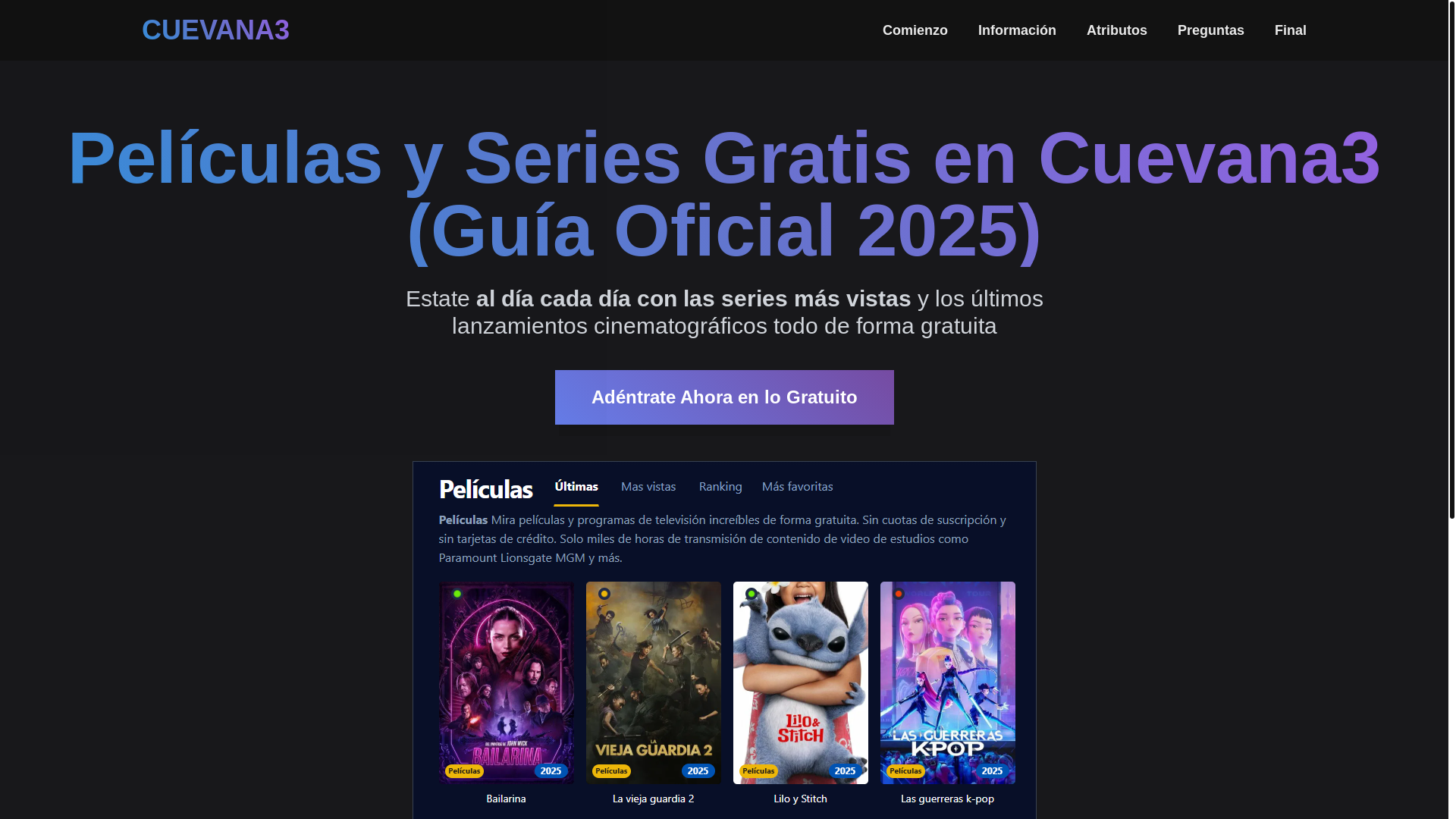 website screenshot of https://cuevana3-7zvc.pages.dev/