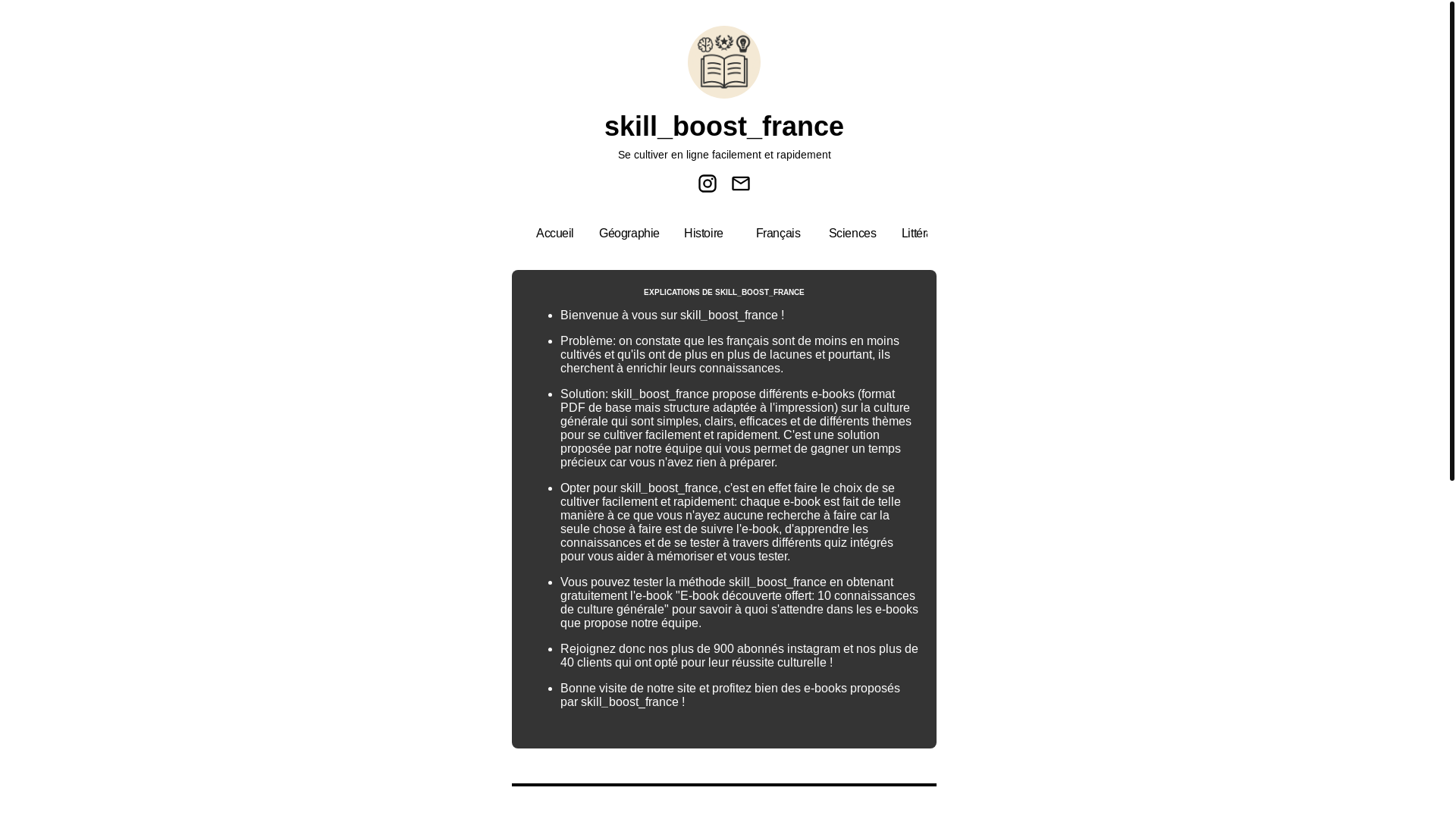 website screenshot of https://skillboostfrance.com/