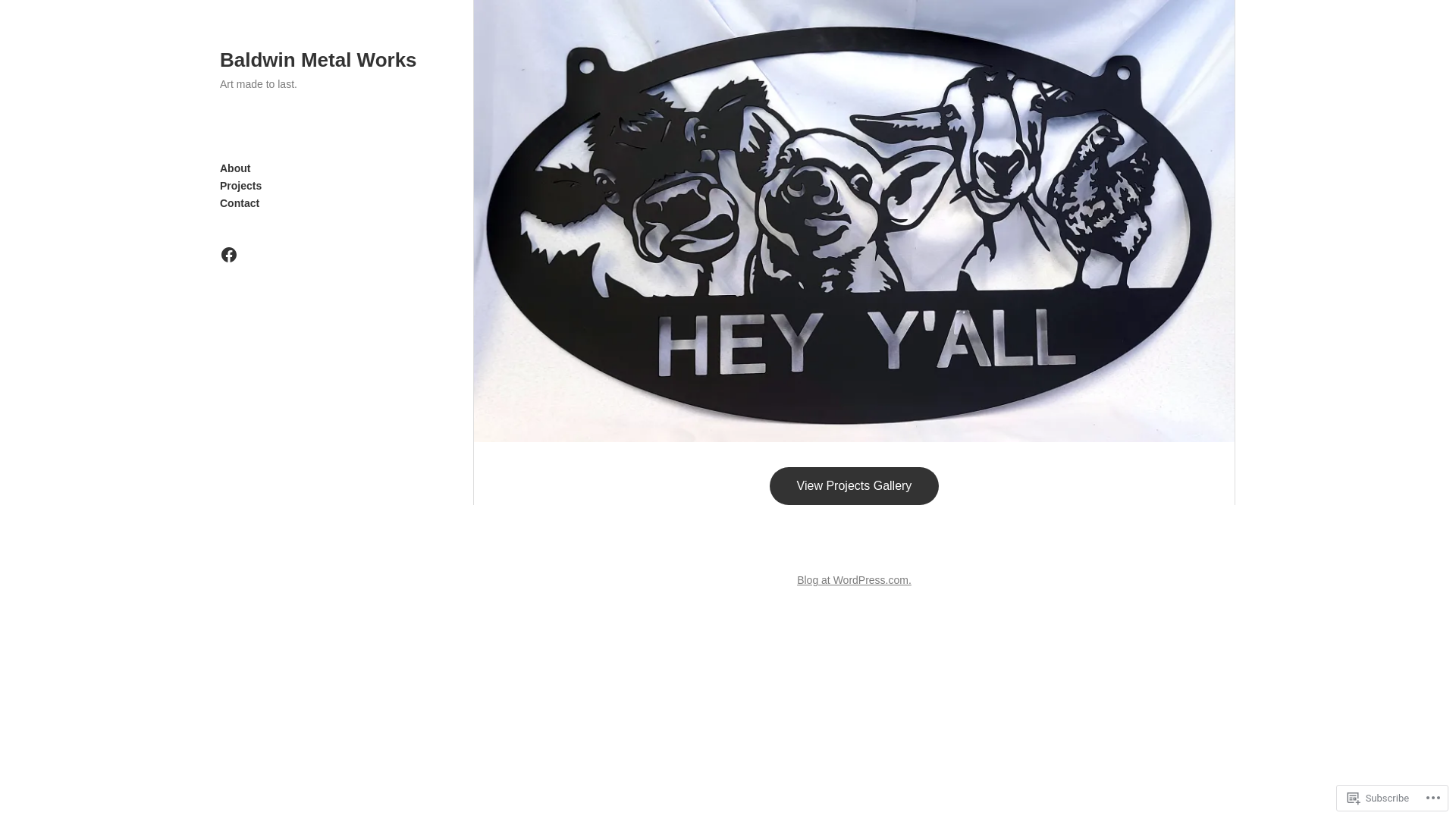 website screenshot of https://baldwinmetalworks.com/
