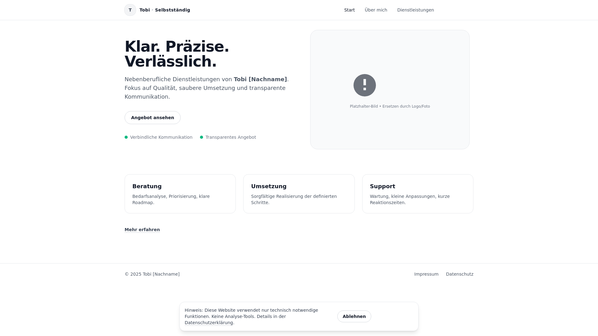website screenshot of https://wildezahn.pages.dev/