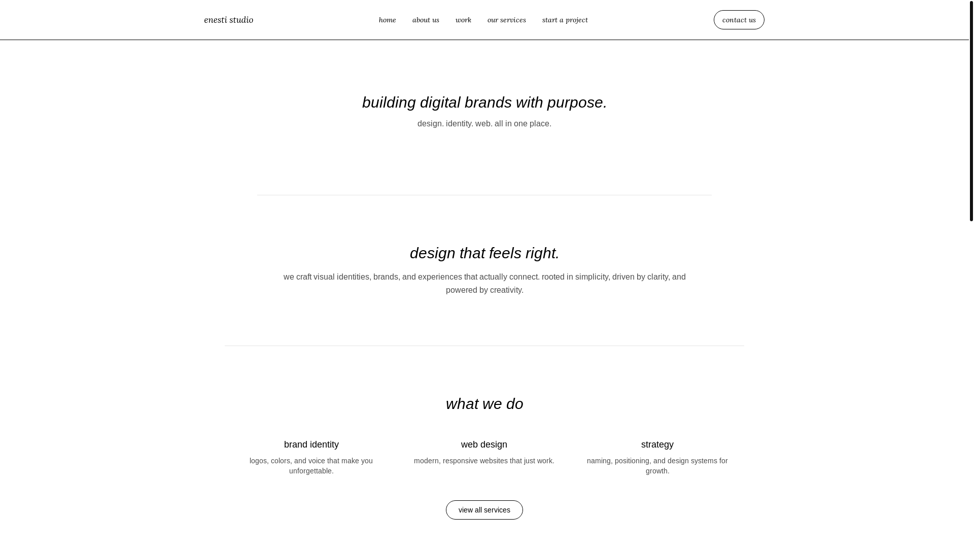 website screenshot of https://enesti.studio/