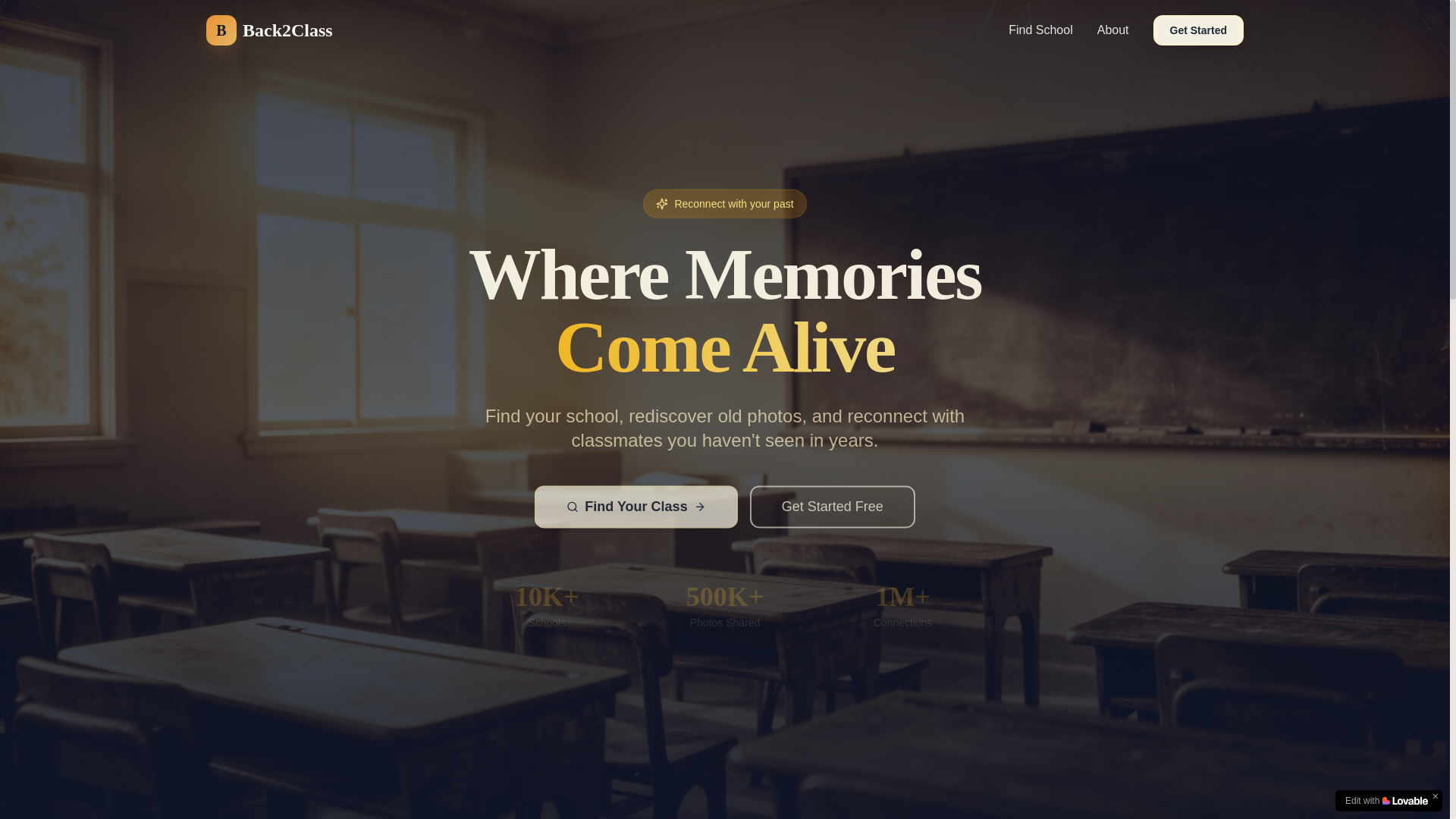 website screenshot of https://backtoclass.in/