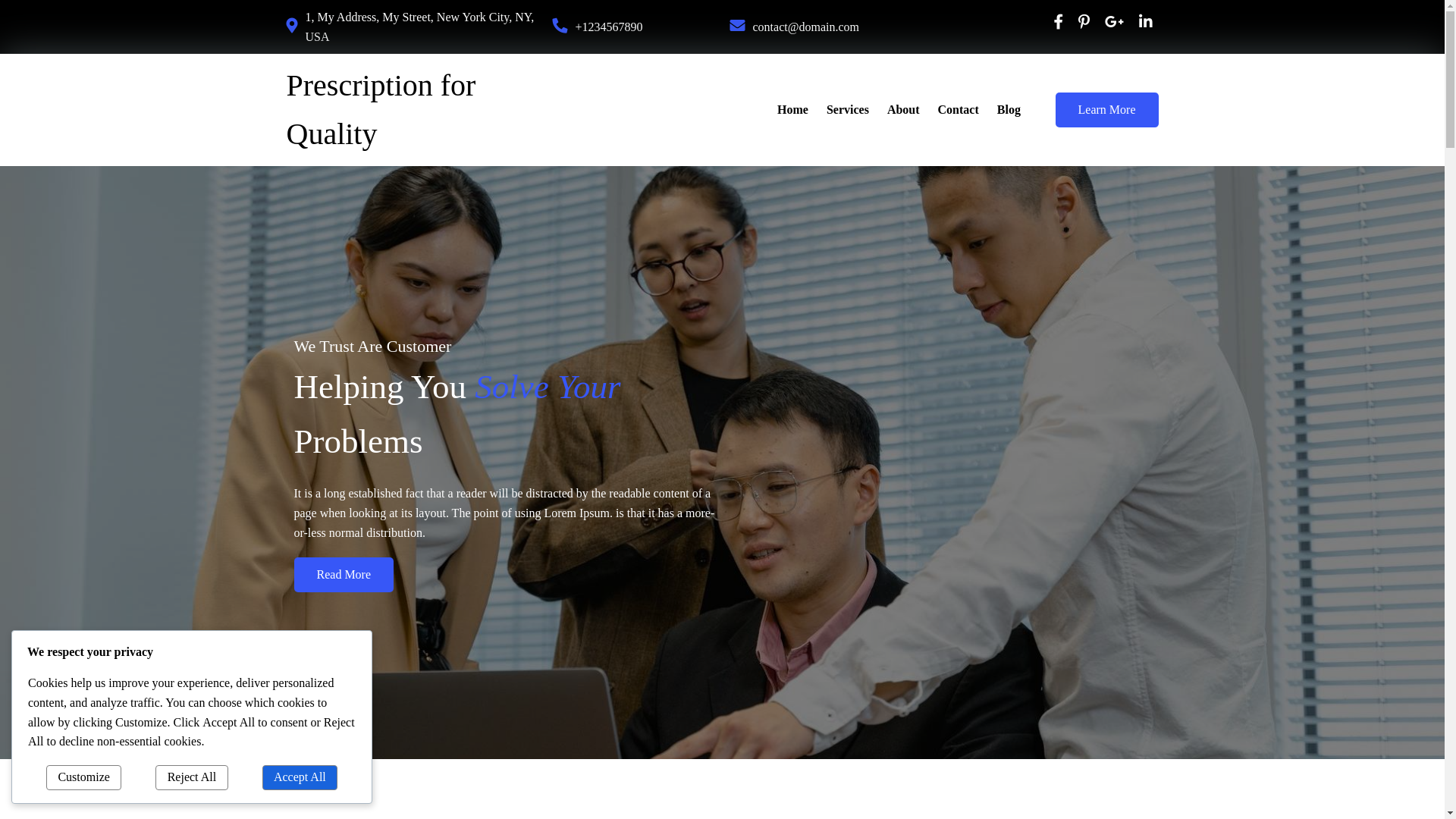 website screenshot of https://prescriptionforquality.com/