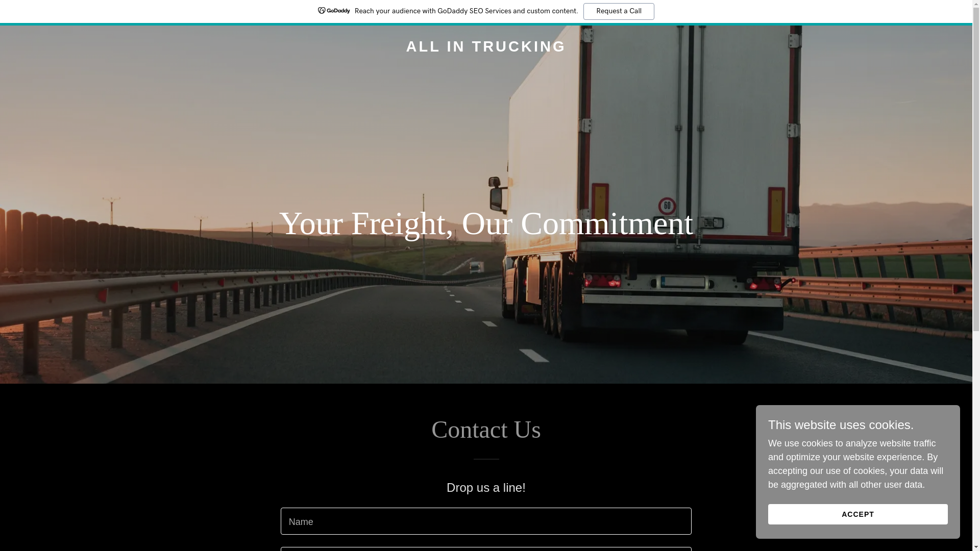 website screenshot of https://allintrucking.net/